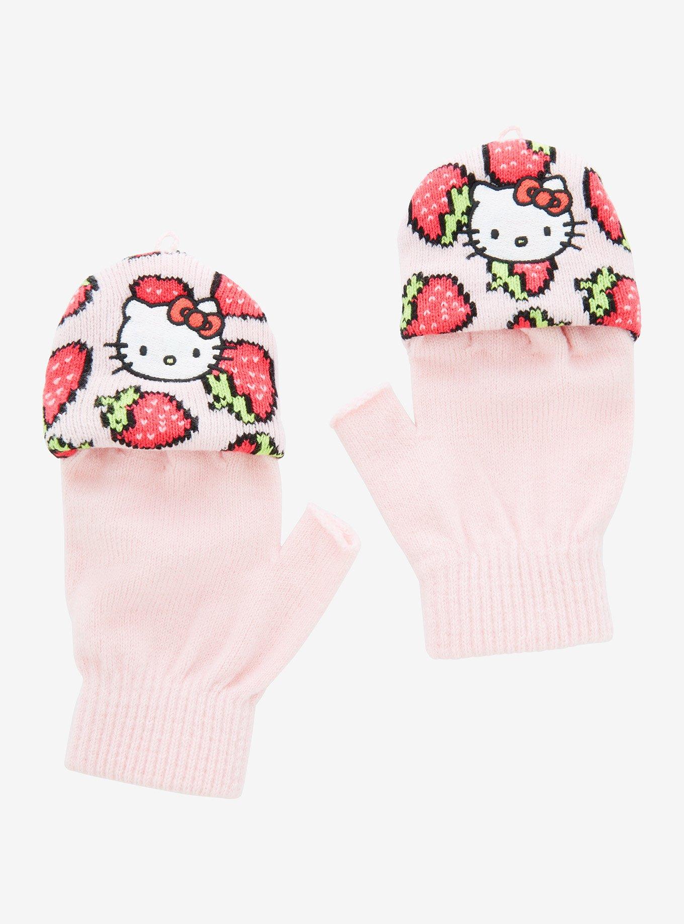 Hello Kitty Strawberry Convertible Gloves, , alternate
