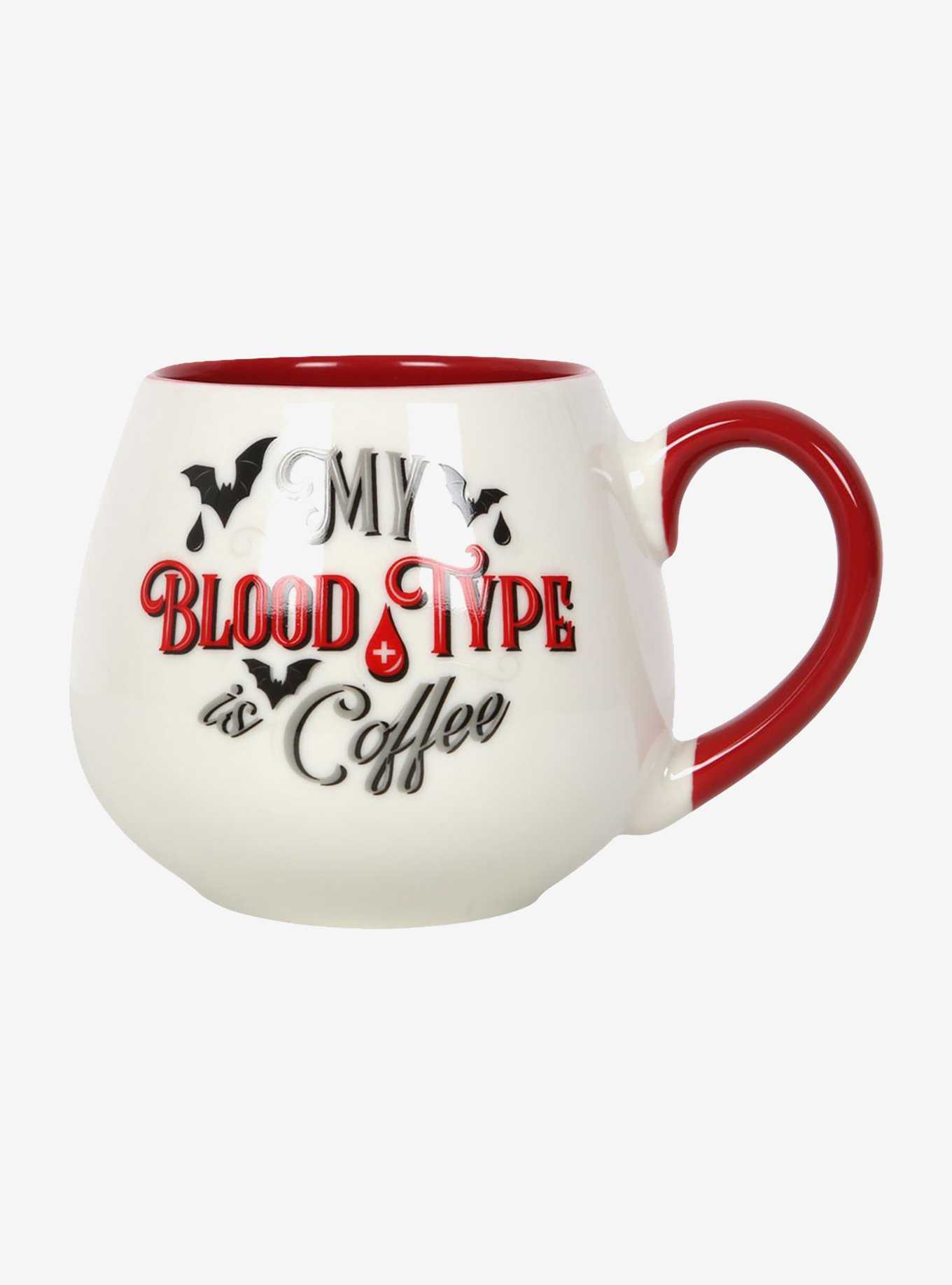 Spiral My Blood Type is Coffee Rounded Mug White, , hi-res
