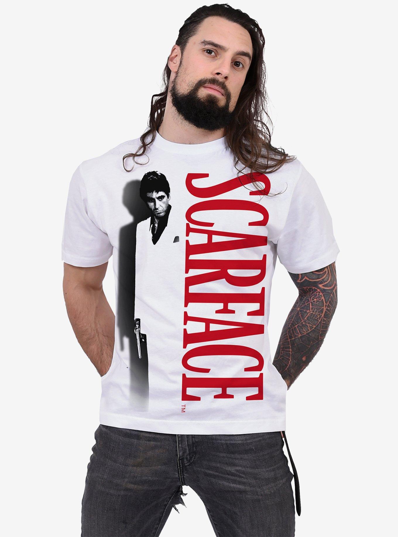 Spiral Scarface Shadow Front Print T-Shirt White, , hi-res