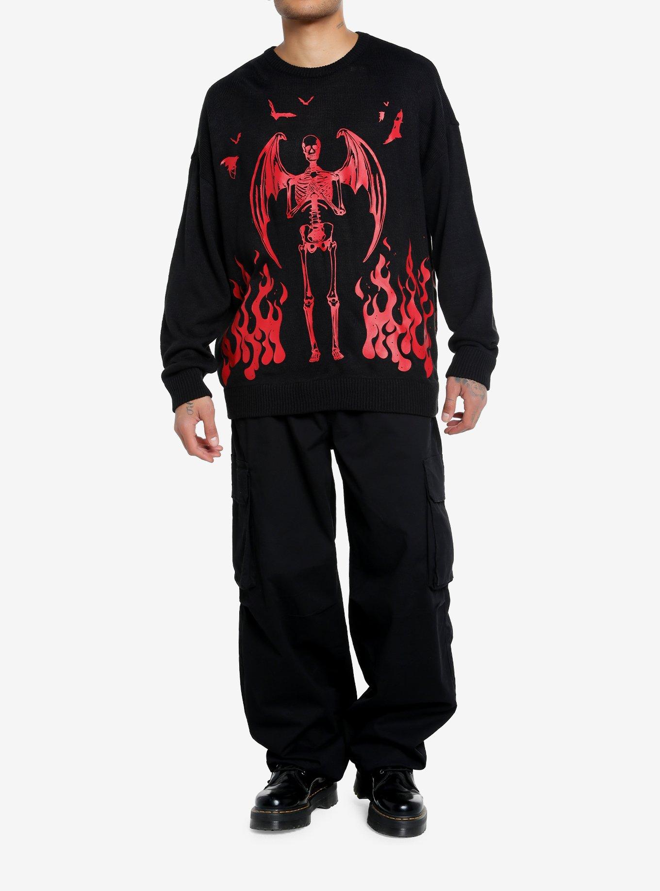 Dark Angel Skeleton Sweater, RED, alternate