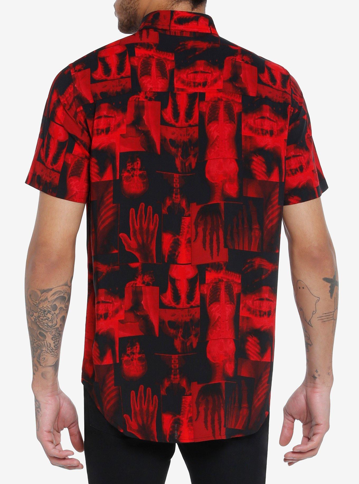 Red X-Ray Woven Button-Up, RED, alternate