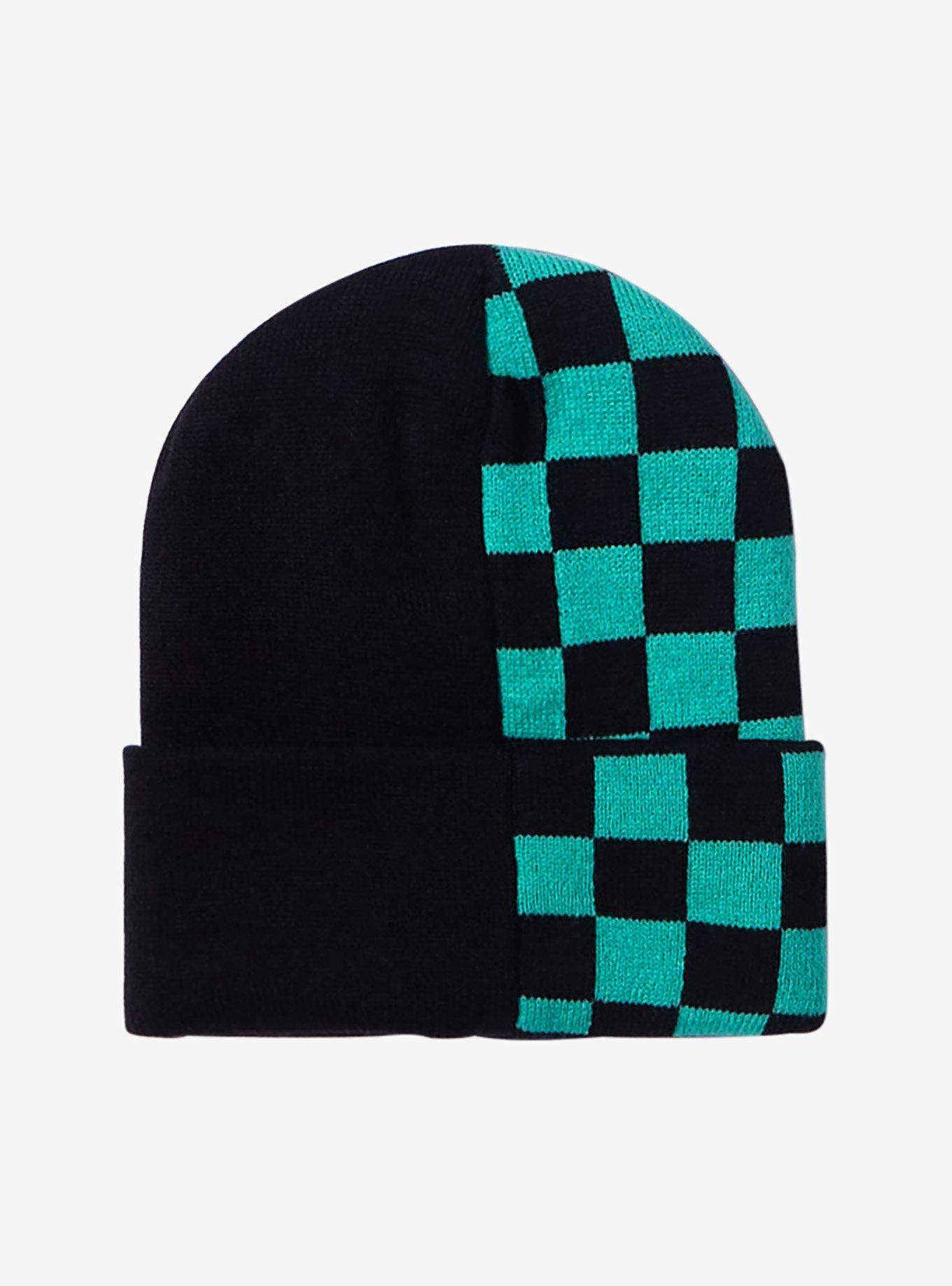 Demon Slayer: Kimetsu No Yaiba Tanjiro Split Checkered Beanie, , alternate