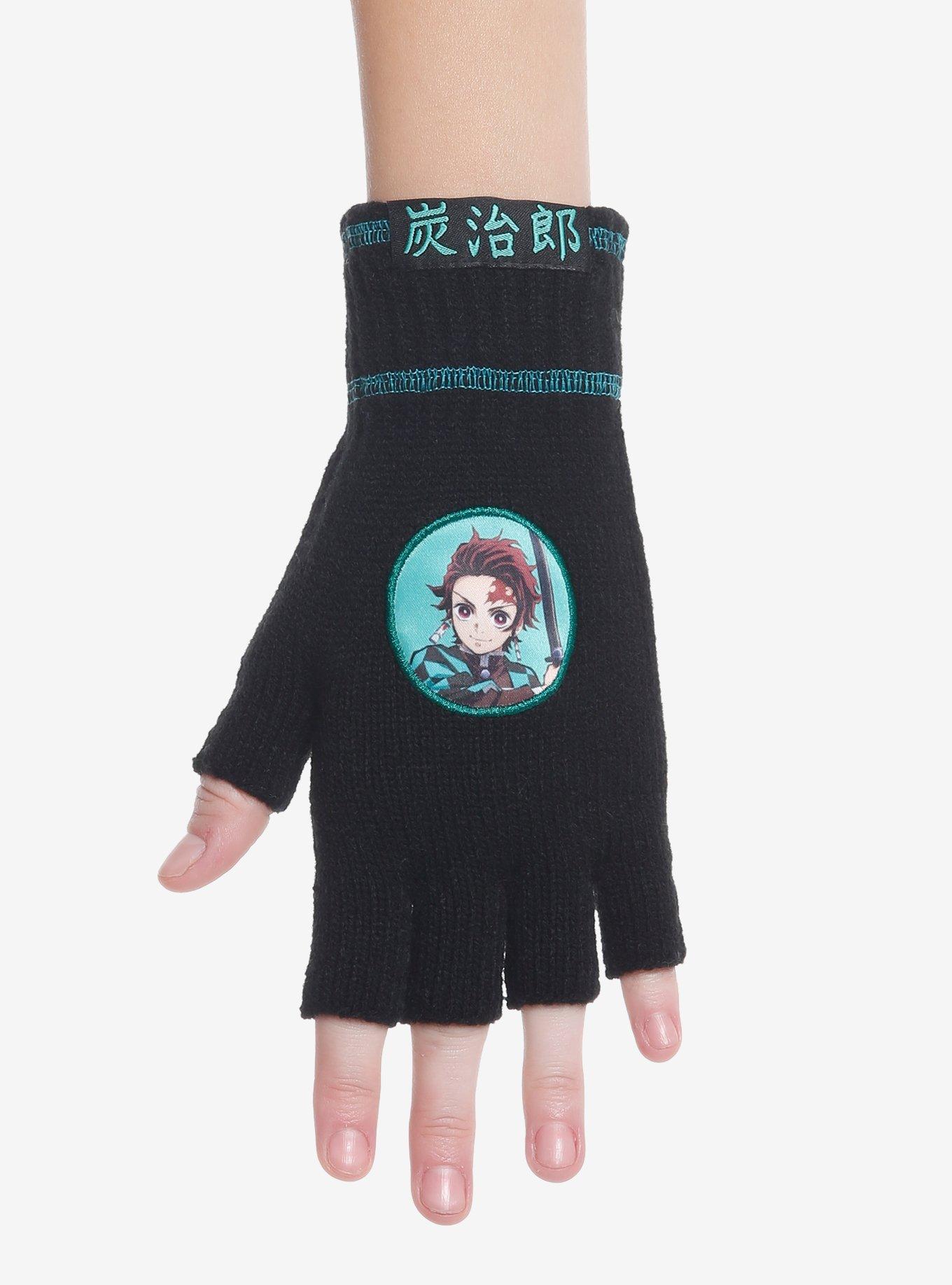 Demon Slayer: Kimetsu No Yaiba Tanjiro Fingerless Gloves, , hi-res