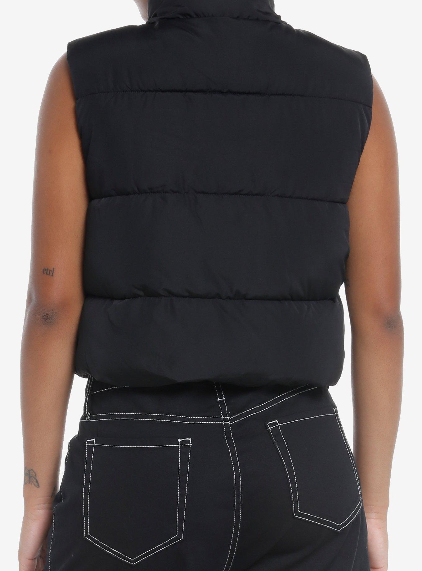 Black Puffer Vest, BLACK, alternate