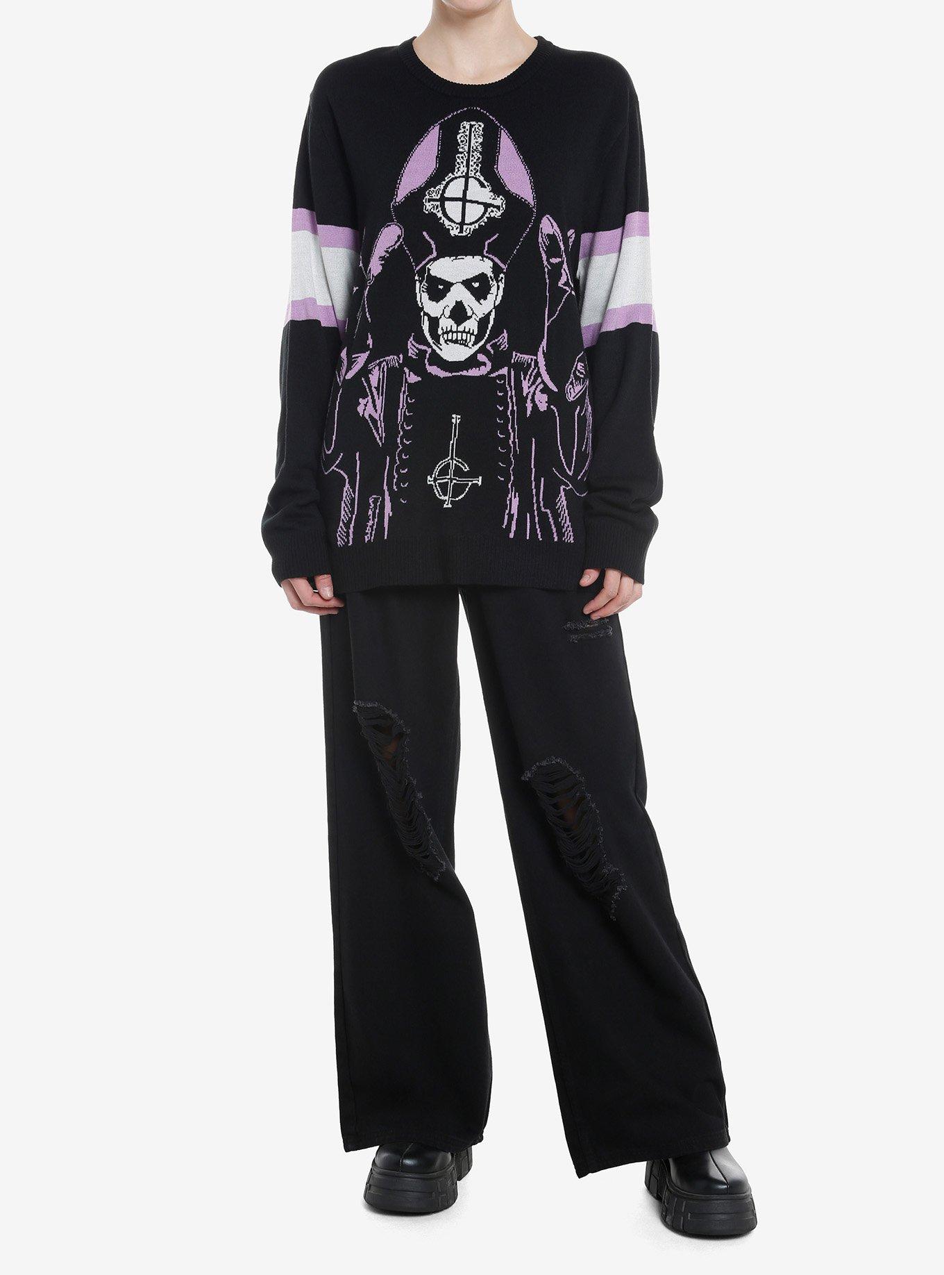 Ghost Papa Emeritus Intarsia Girls Sweater, BLACK, alternate