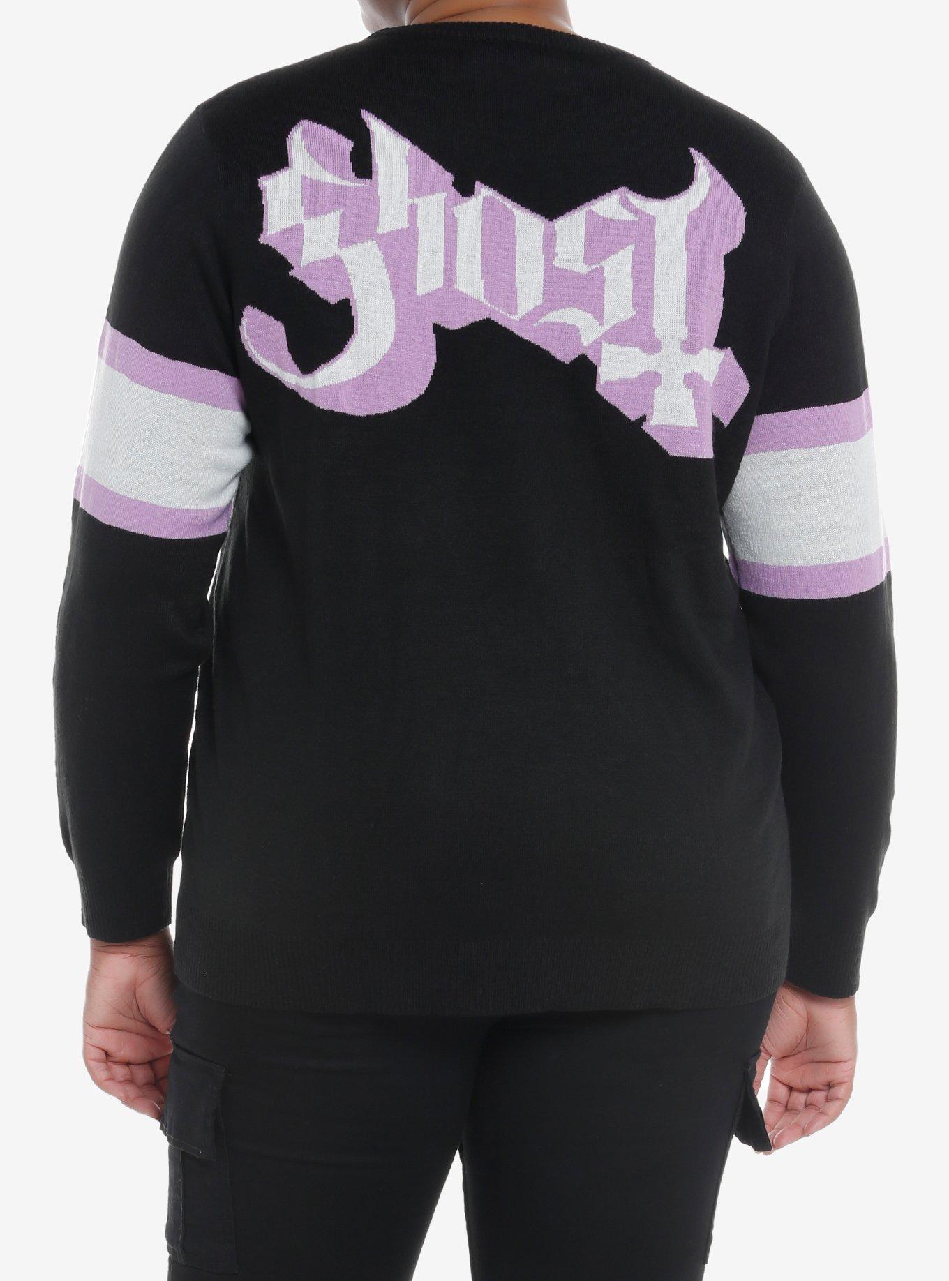 Ghost Papa Emeritus Intarsia Girls Sweater Plus Size, BLACK, alternate