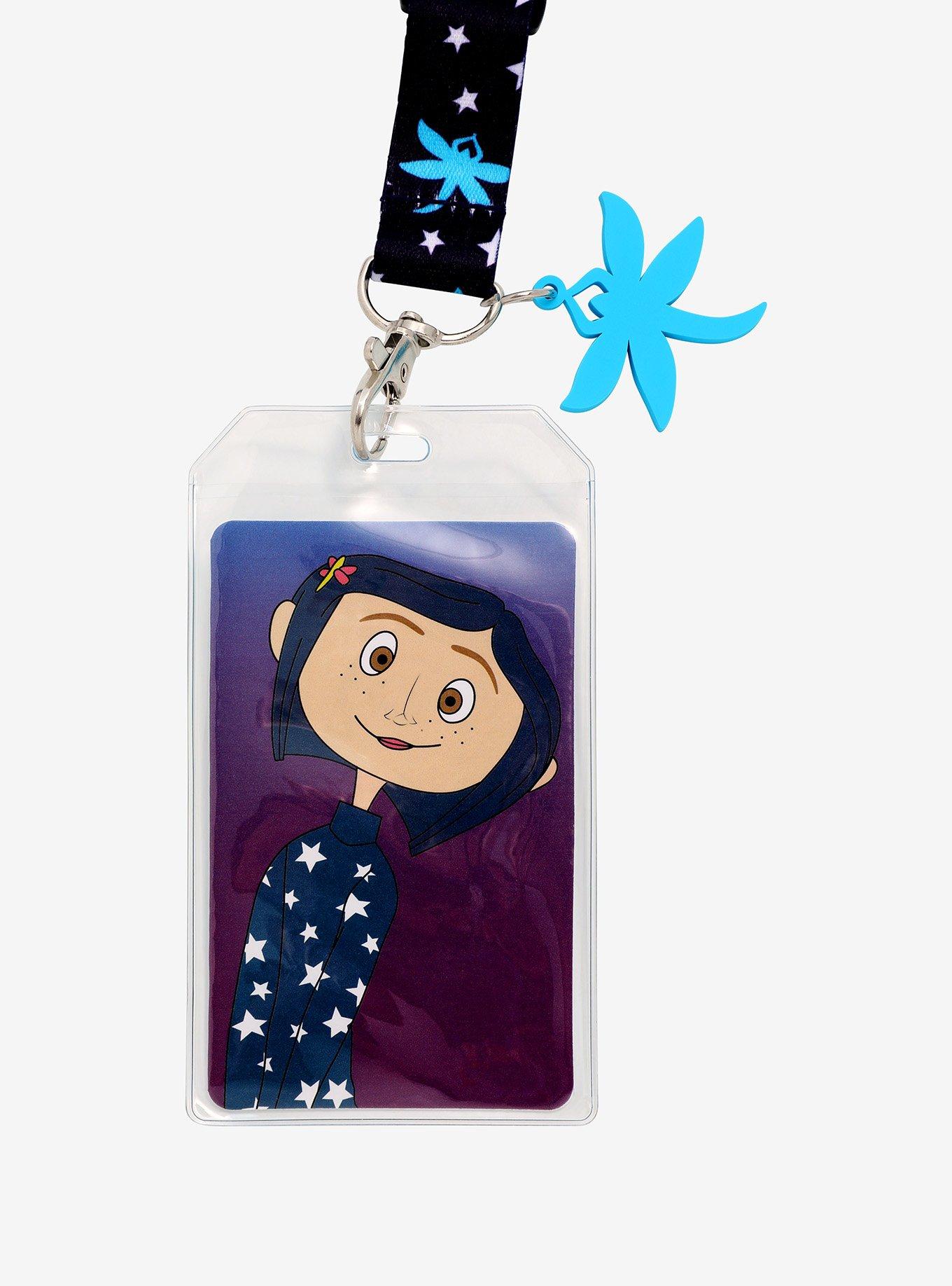 Coraline Dragonflies Allover Print Lanyard - BoxLunch Exclusive, , alternate