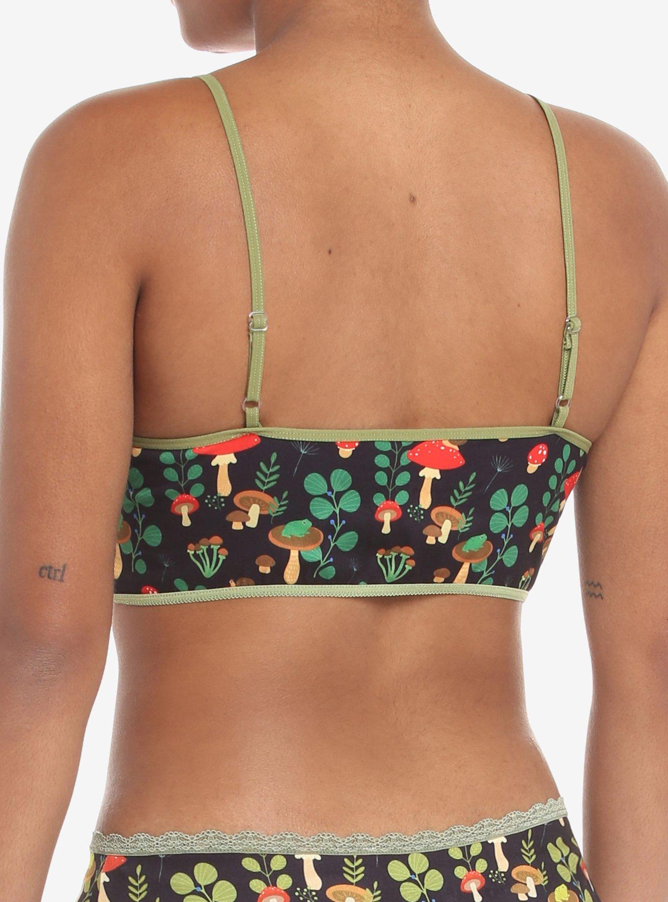 Mushrooms & Frogs Allover Print Bralette, MULTI, alternate