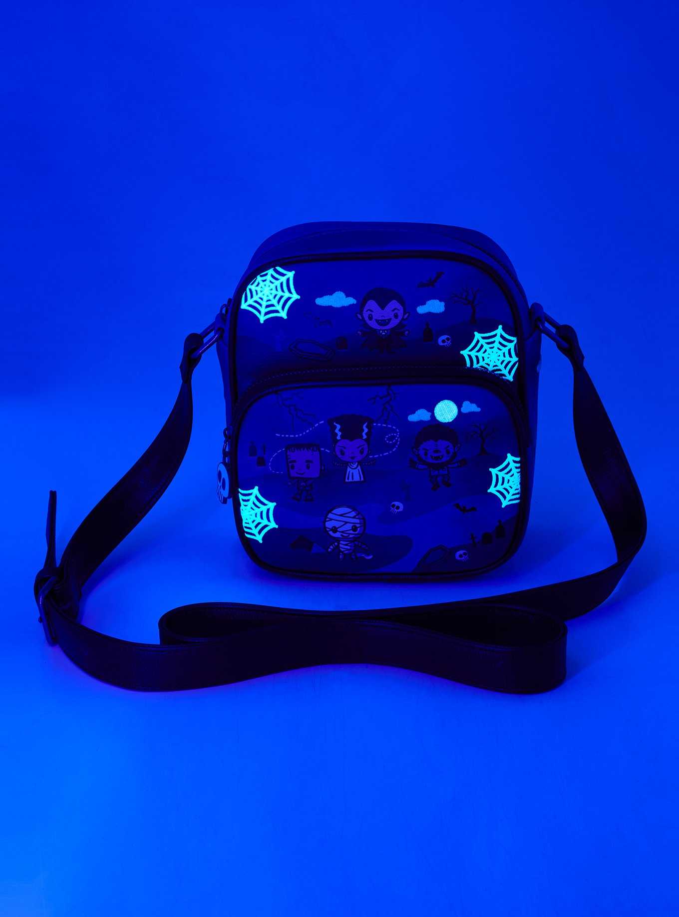 Universal Monsters Group Portrait Glow-in-the-Dark Crossbody Bag - BoxLunch Exclusive, , hi-res