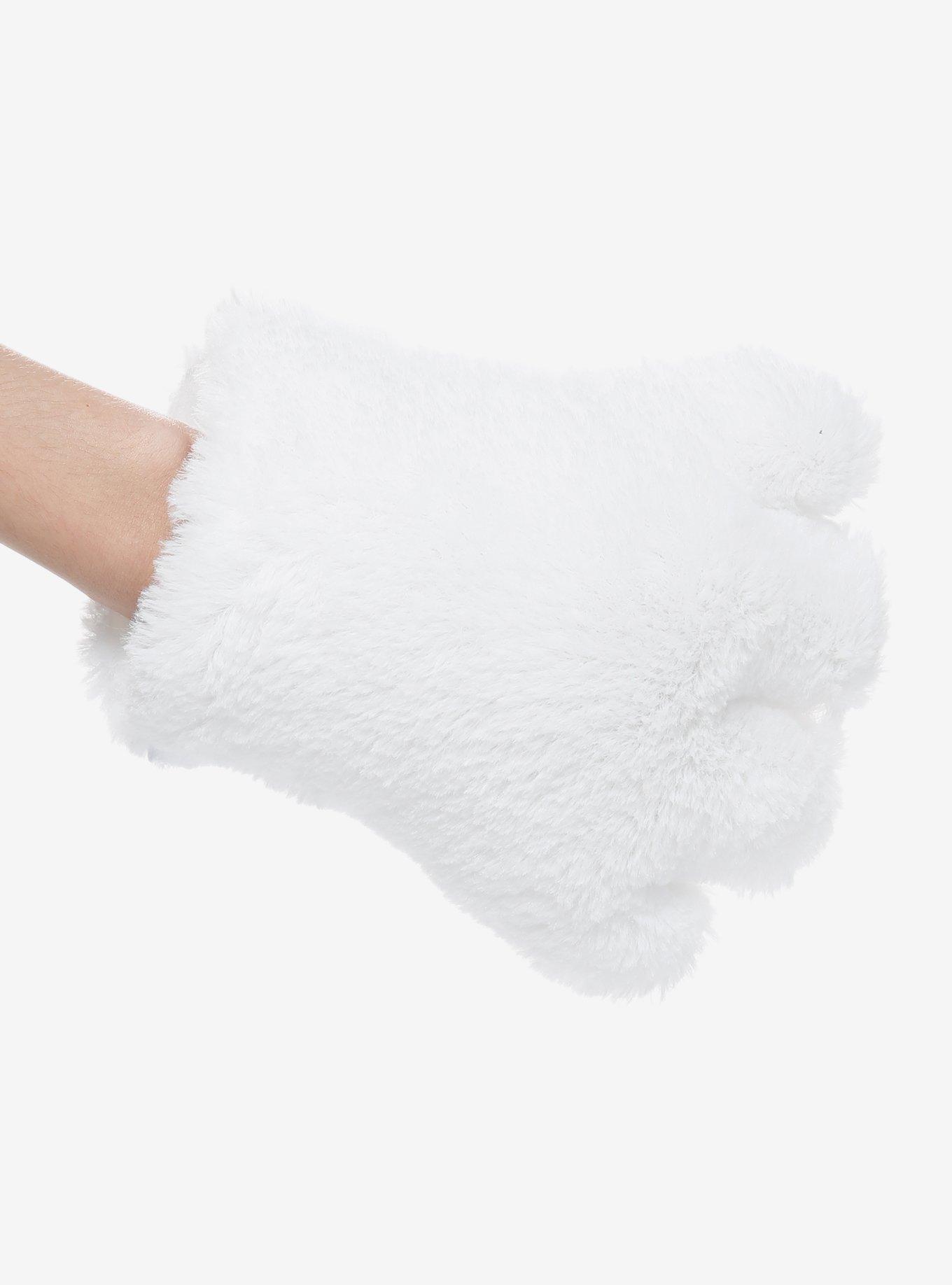 White Cat Fuzzy Paw Glove Set, , alternate