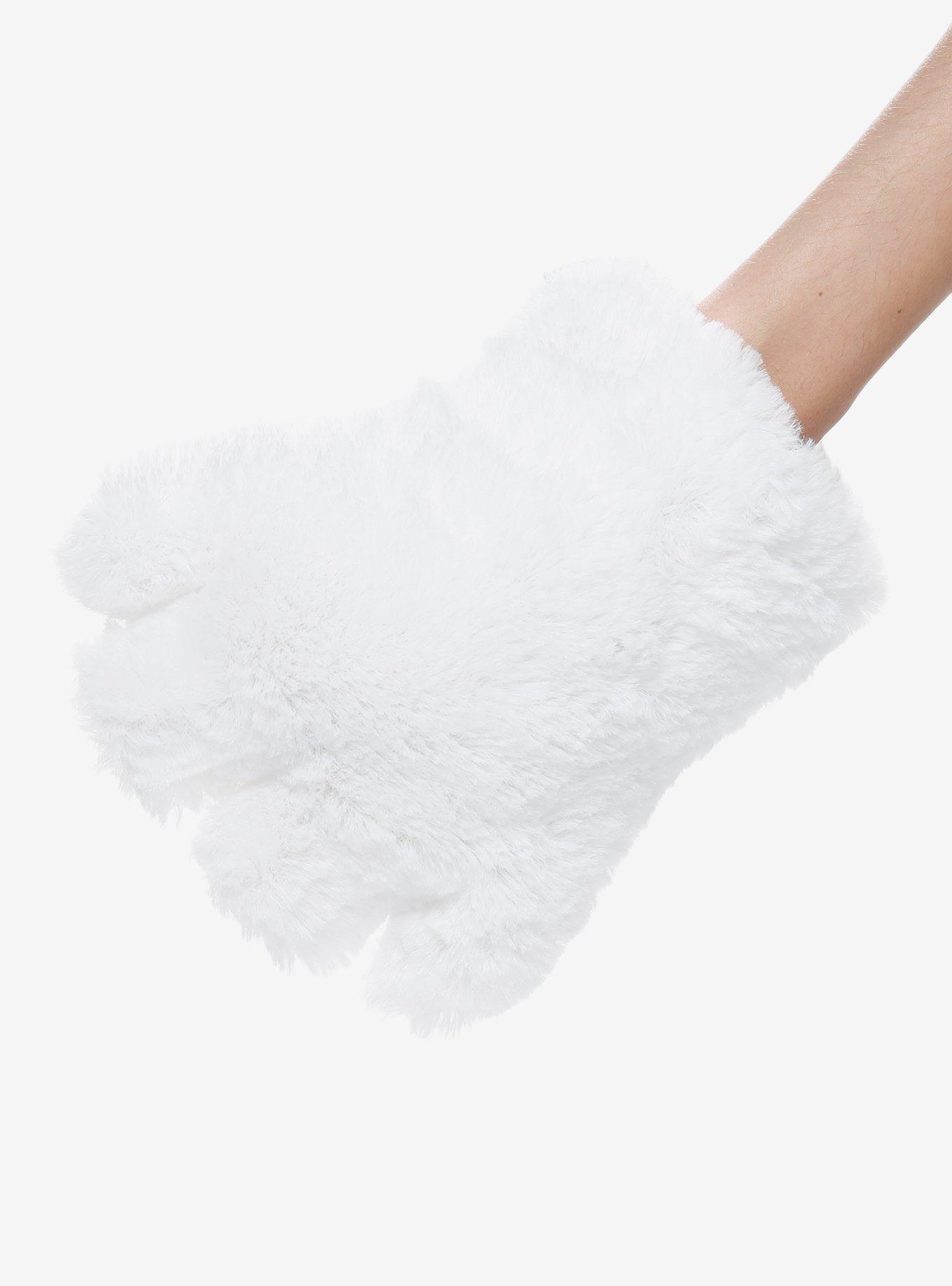 White Cat Fuzzy Paw Glove Set, , alternate