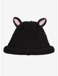 Black Cat Ears Knit Beanie, , alternate