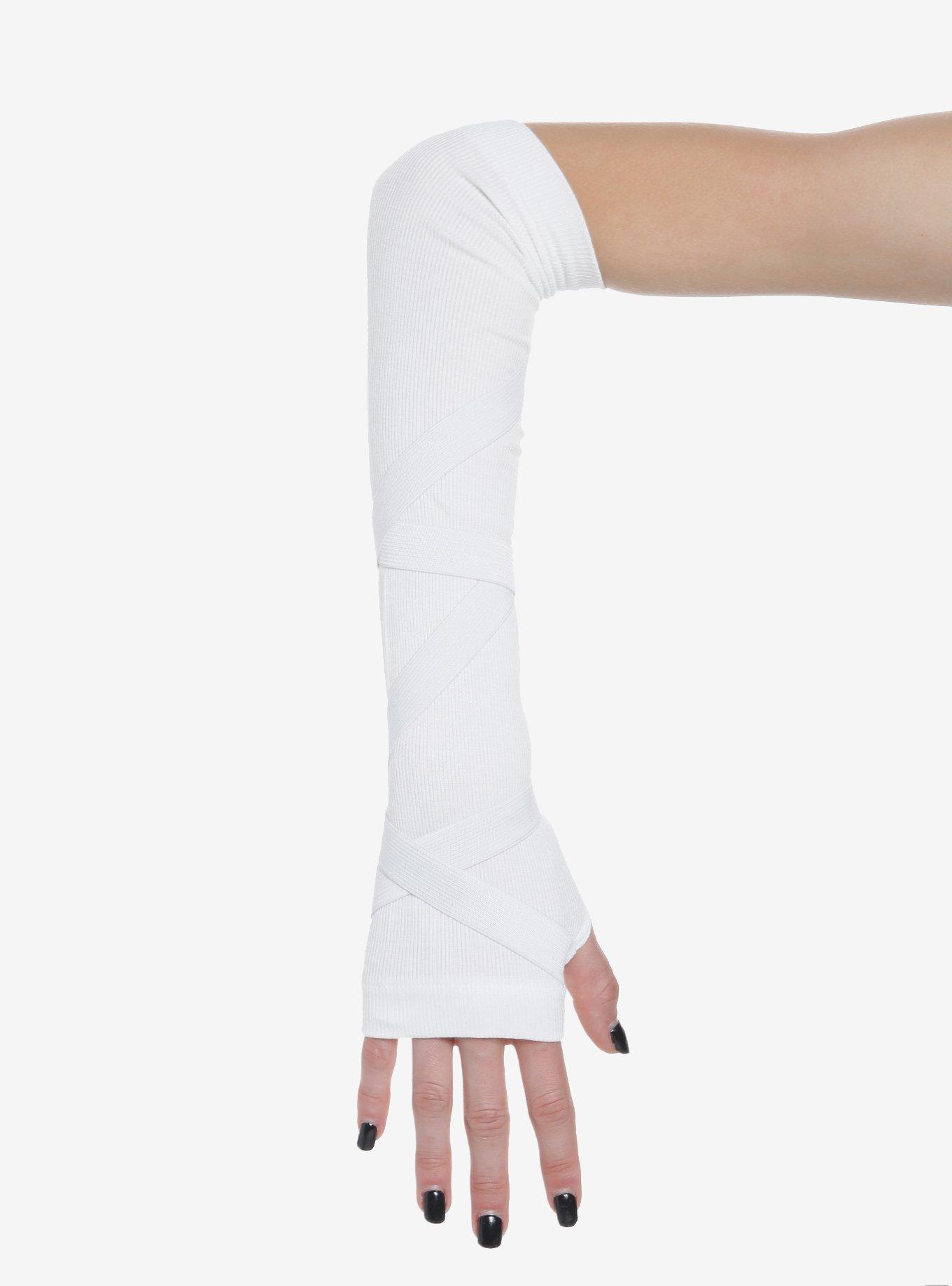 Cream Ballet Wrap Arm Warmers, , alternate
