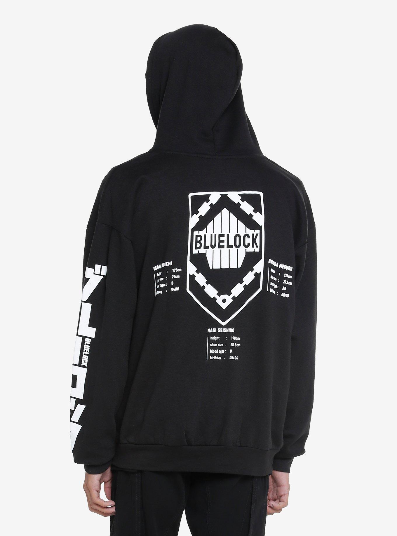 Blue Lock Trio Stats Hoodie, BLACK, alternate