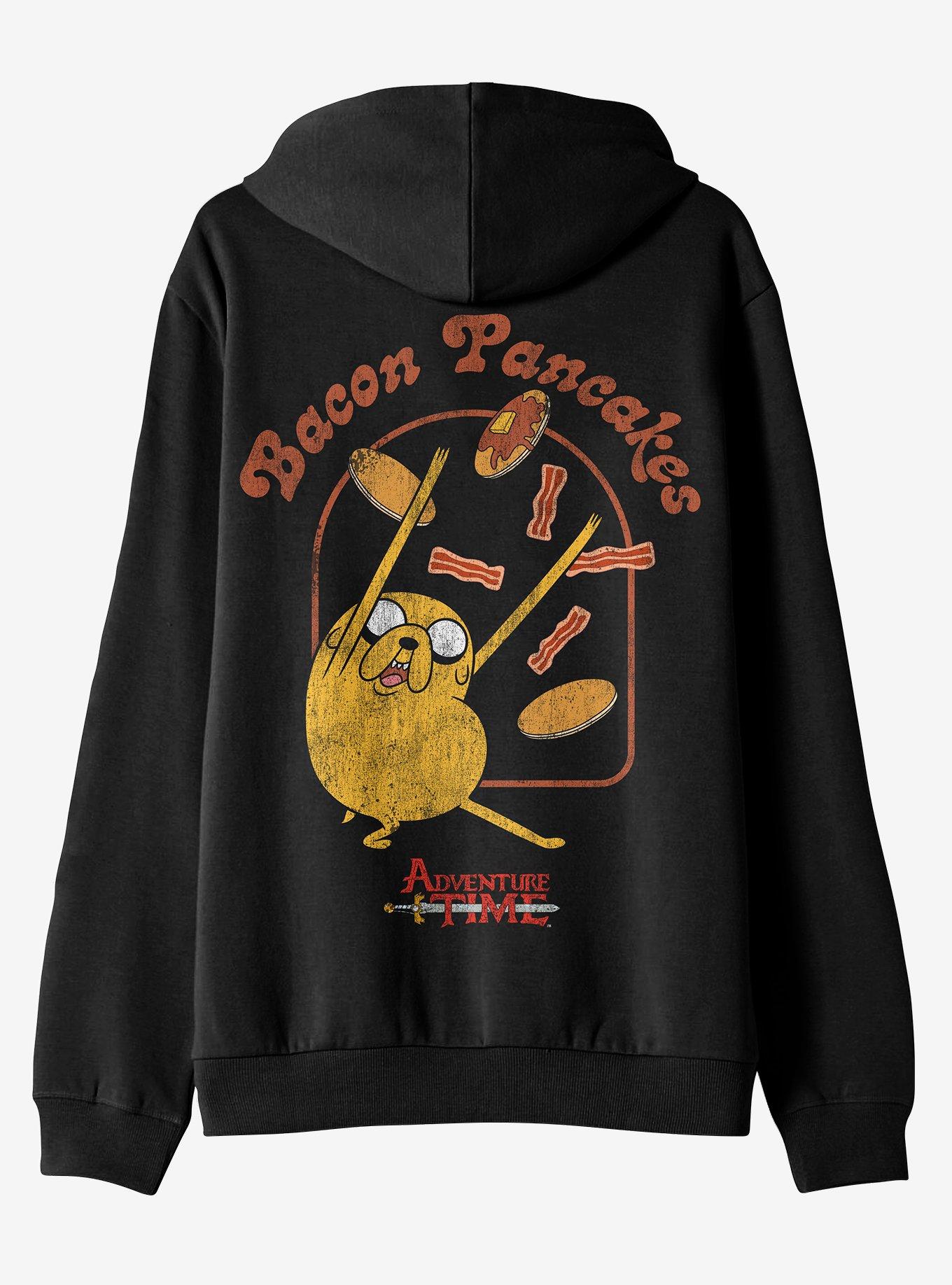 Adventure Time Bacon Pancakes Zip-Up Hoodie, BLACK, alternate