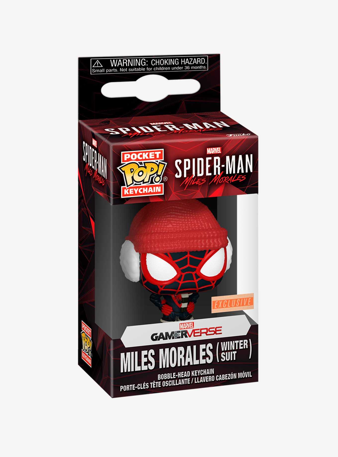 Funko Pocket Pop! Marvel Spider-Man Miles Morales (Winter Suit) Vinyl Keychain - BoxLunch Exclusive, , hi-res