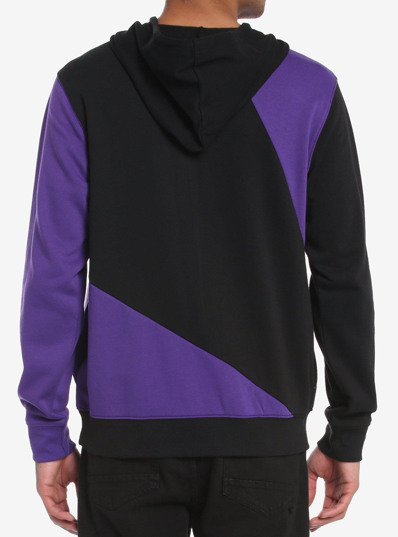 Scream Ghost Face Black & Purple Panels Hoodie, MULTI, alternate