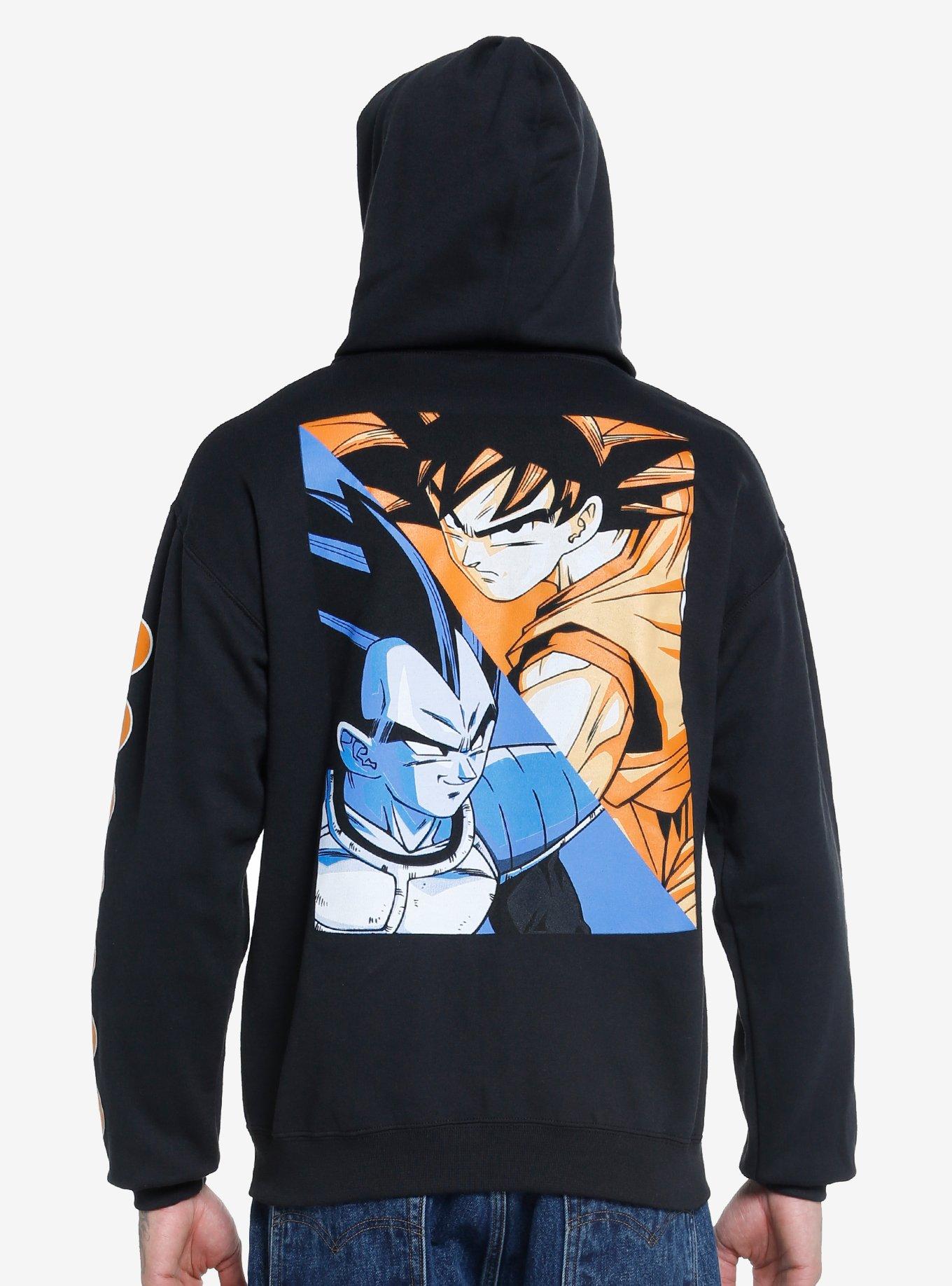 Dragon Ball Z Goku & Vegeta Panel Hoodie, BLACK, alternate