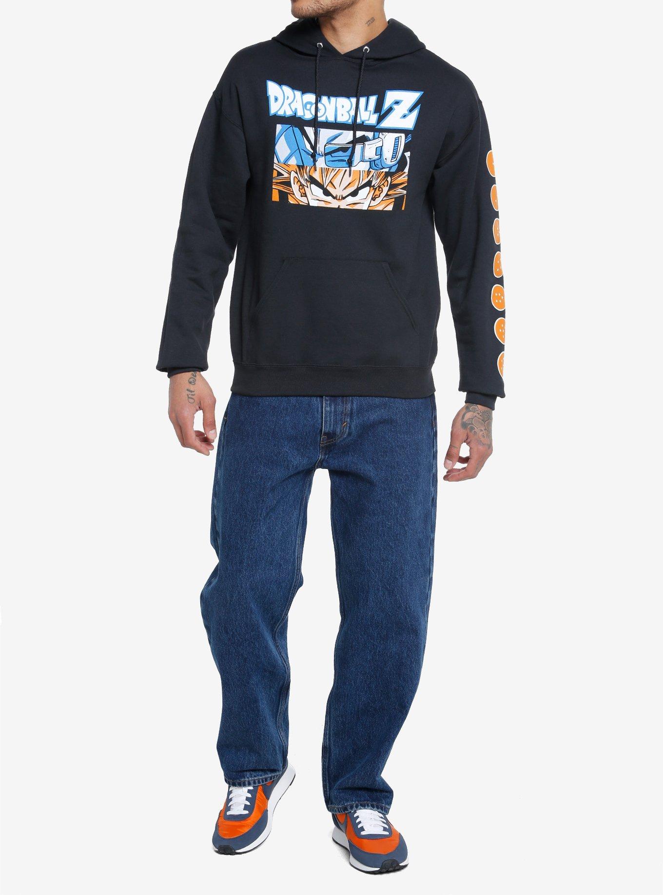 Dragon Ball Z Goku & Vegeta Panel Hoodie, BLACK, alternate