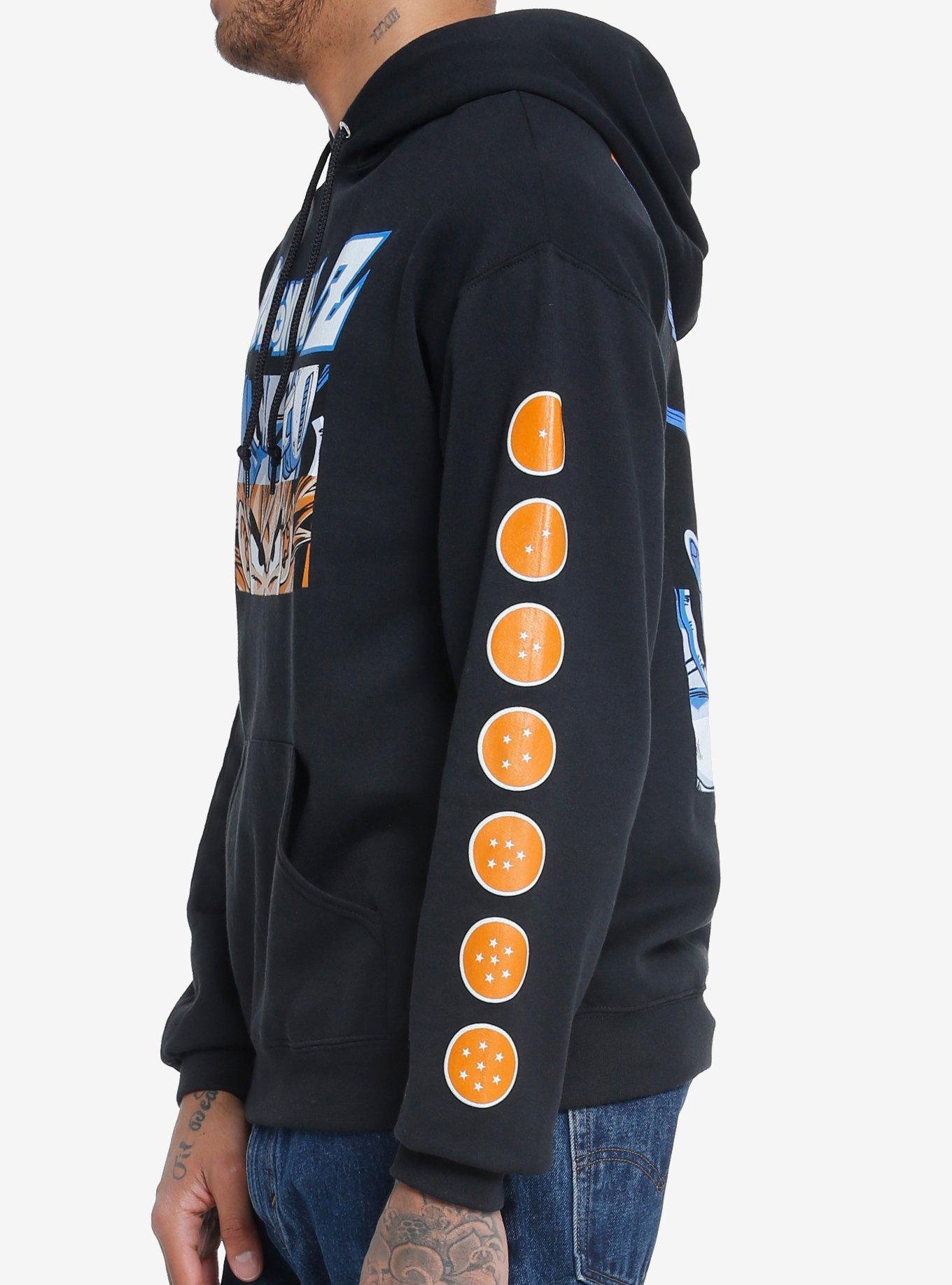 Dragon Ball Z Goku & Vegeta Panel Hoodie, BLACK, alternate