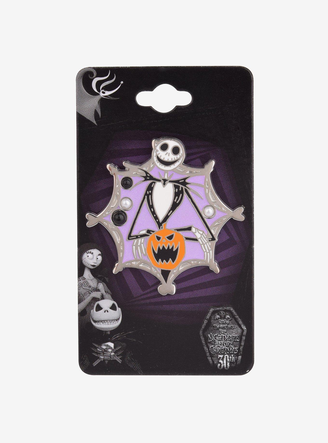 Disney The Nightmare Before Christmas Jack Skellington Pearl Enamel Pin - BoxLunch Exclusive, , alternate