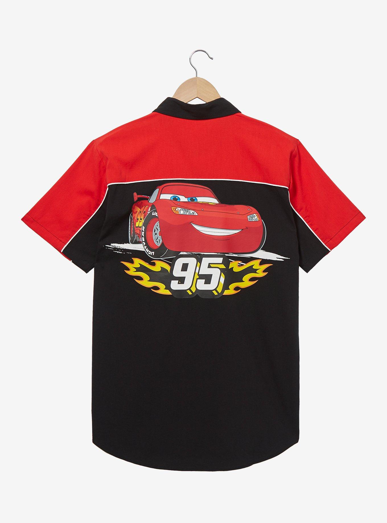Disney Pixar Cars Lightning McQueen Mechanic Woven Button-Up - BoxLunch Exclusive, BLACK, alternate