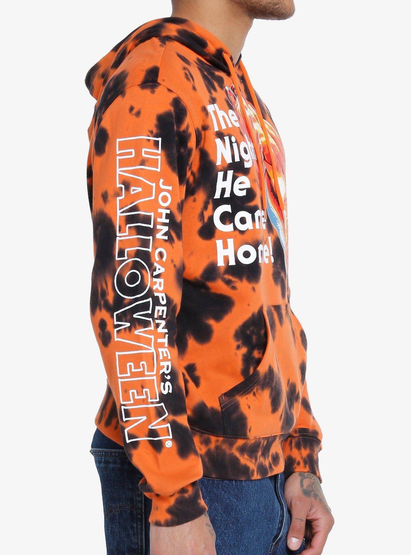 Halloween Pumpkin Orange Tie-Dye Hoodie, ORANGE, alternate