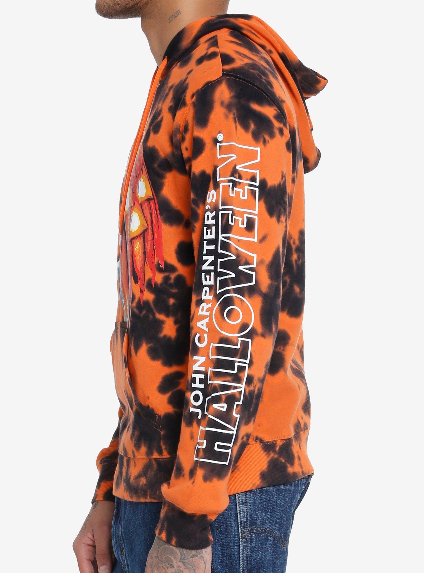 Halloween Pumpkin Orange Tie-Dye Hoodie, ORANGE, alternate