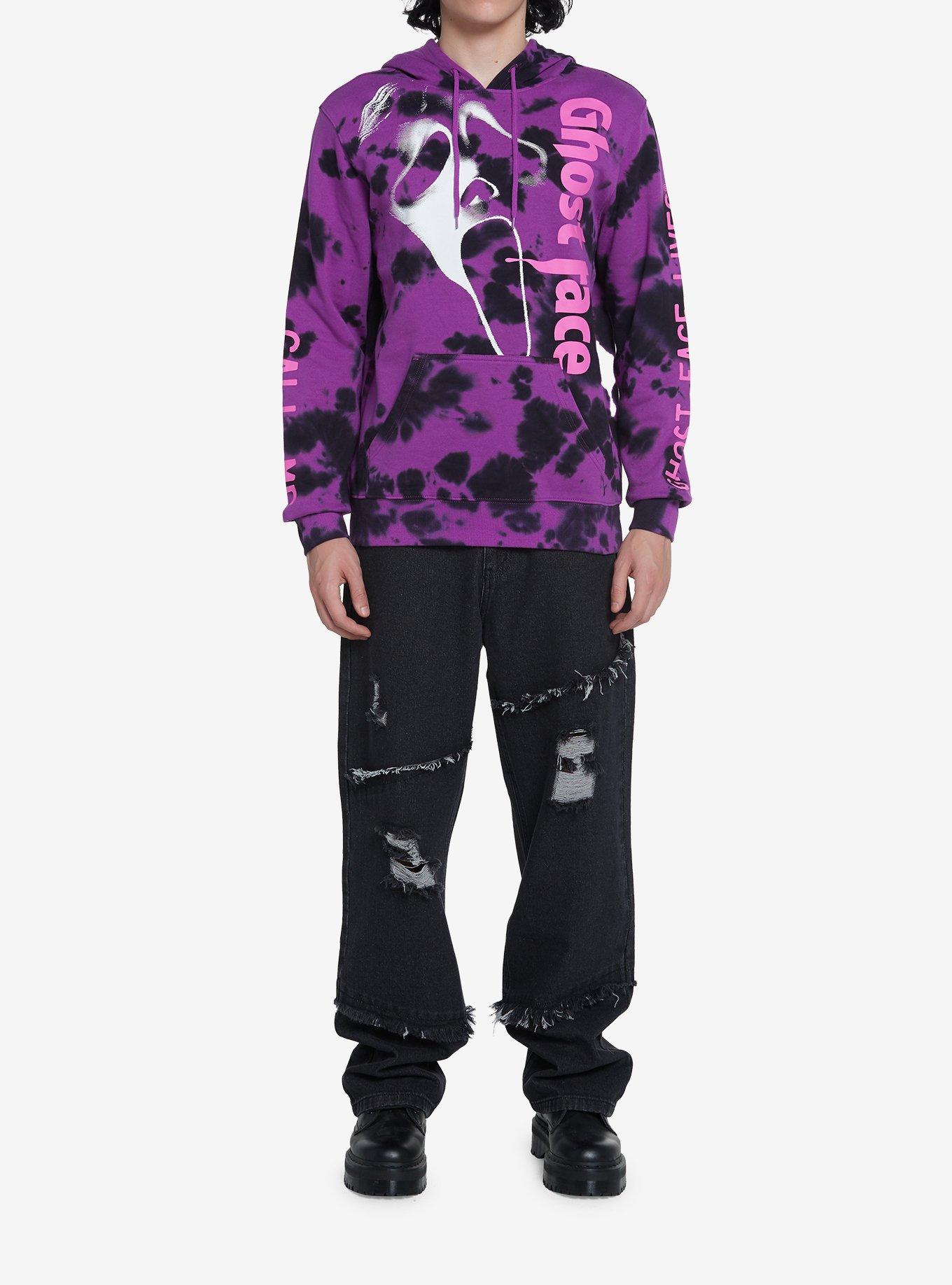 Scream Ghost Face Purple Wash Hoodie, PURPLE, alternate