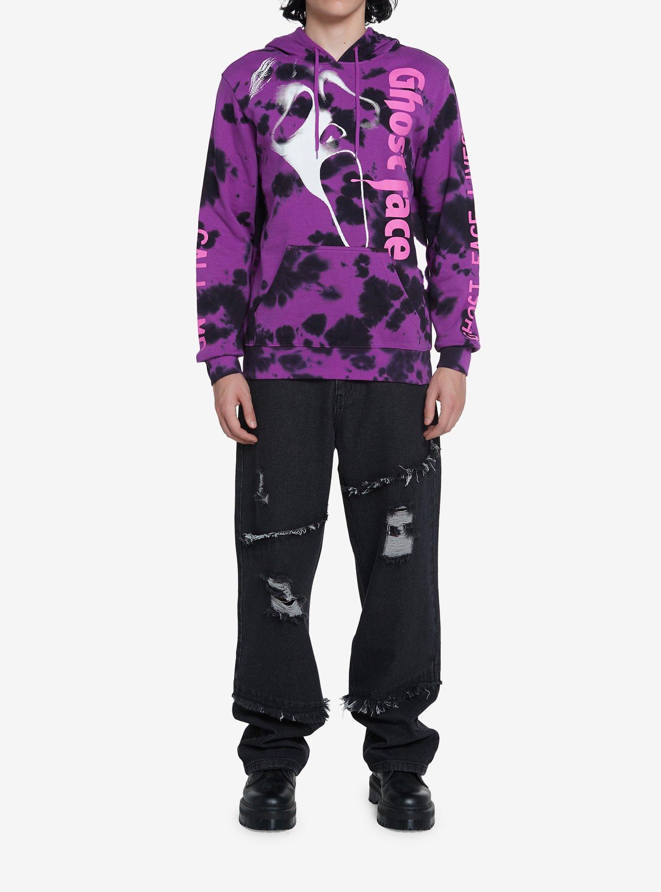 Scream Ghost Face Purple Wash Hoodie, , hi-res