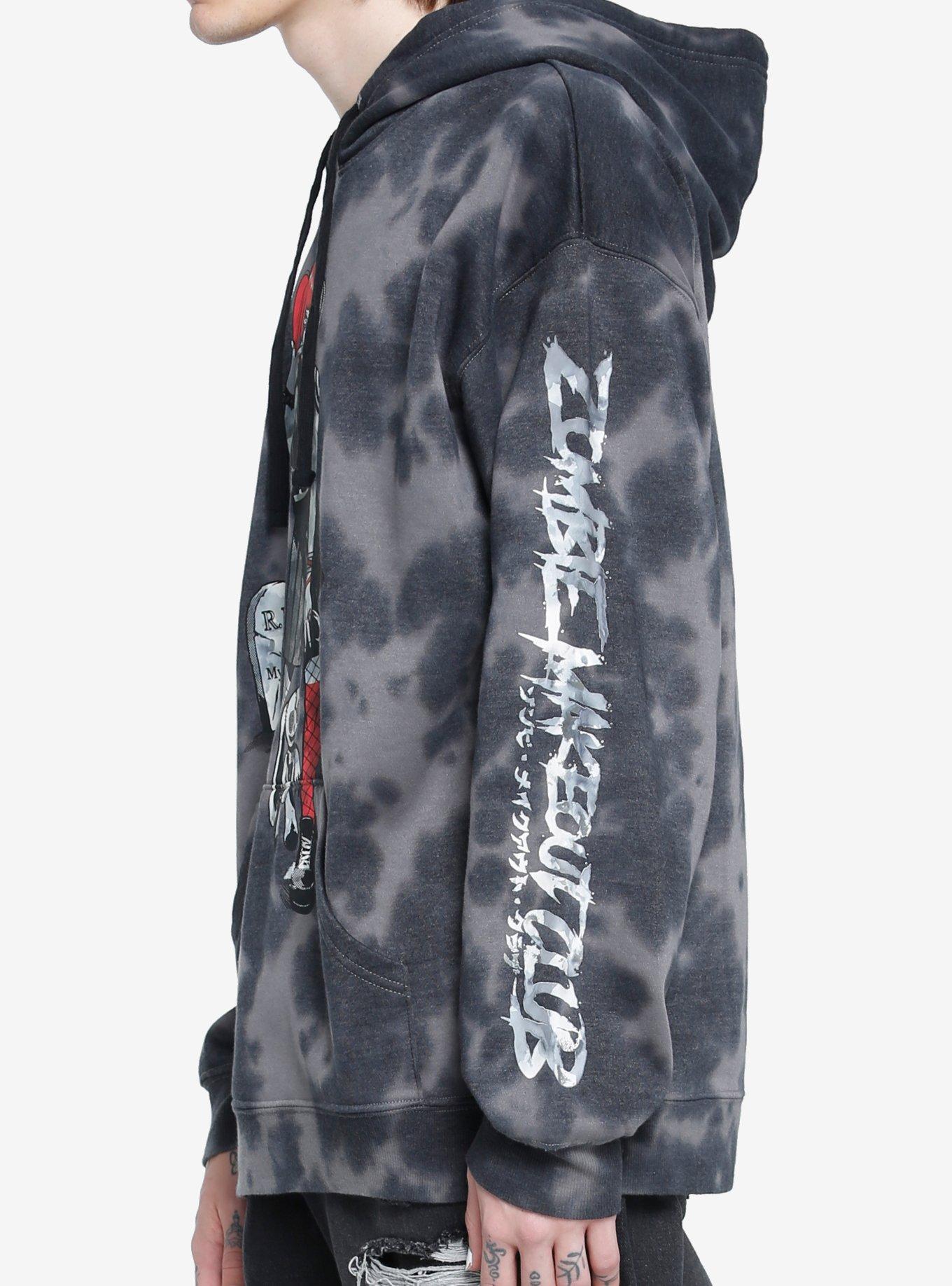 Zombie Makeout Club Goth Clown Girl Hoodie, MULTI, alternate