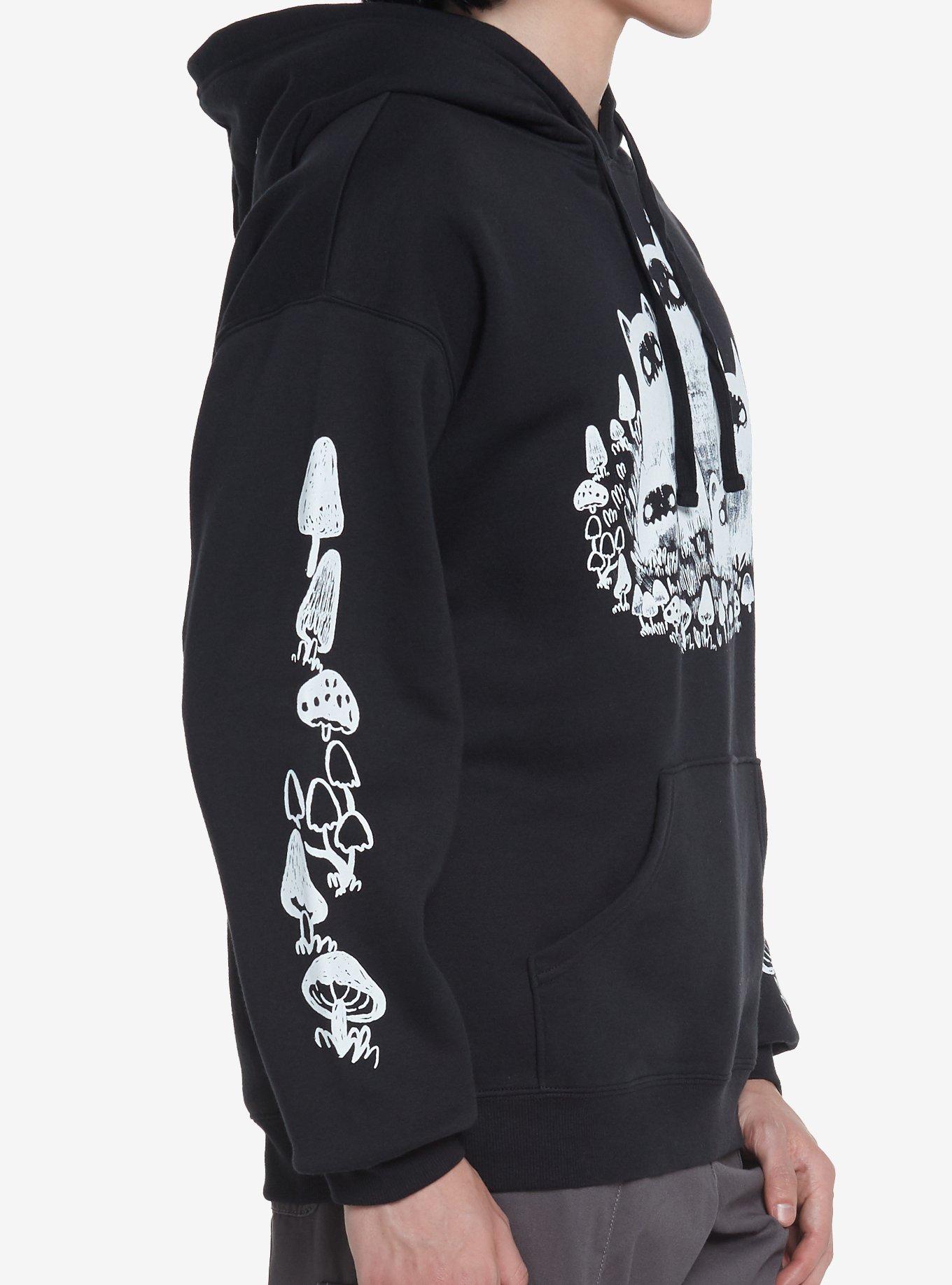 Forest Creatures & Mushrooms Hoodie By Guild Of Calamity, BLACK, alternate