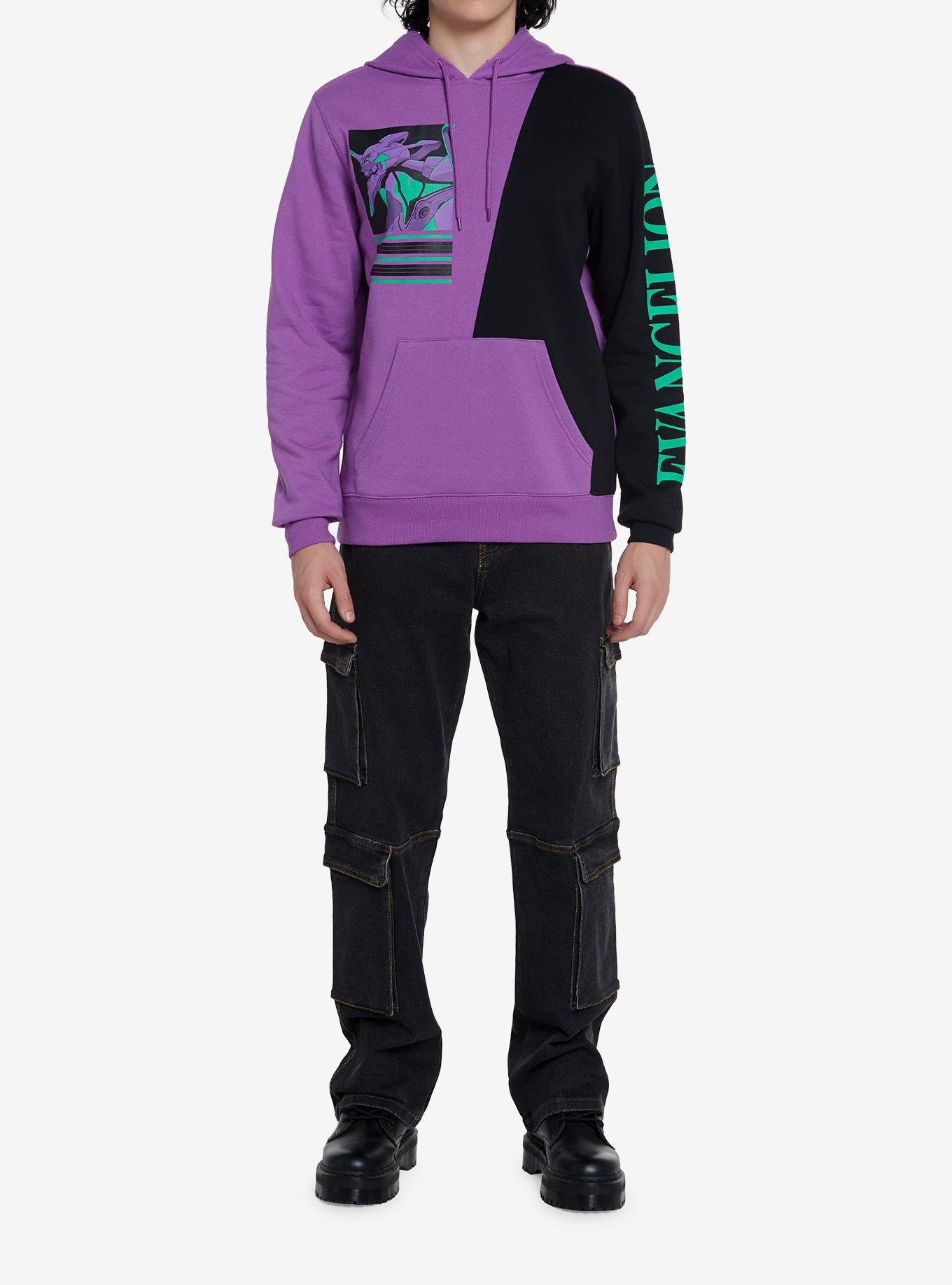 Neon Genesis Evangelion Eva-01 Double-Sided Color-Block Hoodie, MULTI, alternate