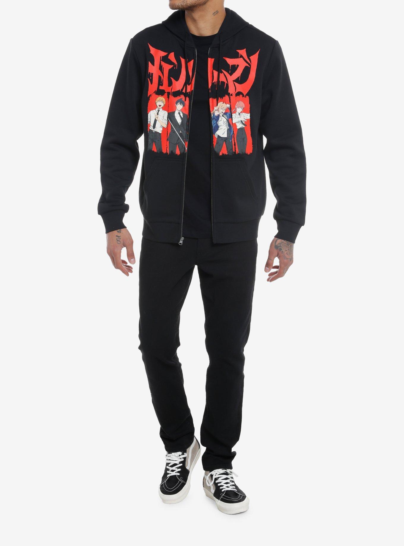 Chainsaw Man Red Group Panels Hoodie, BLACK, alternate