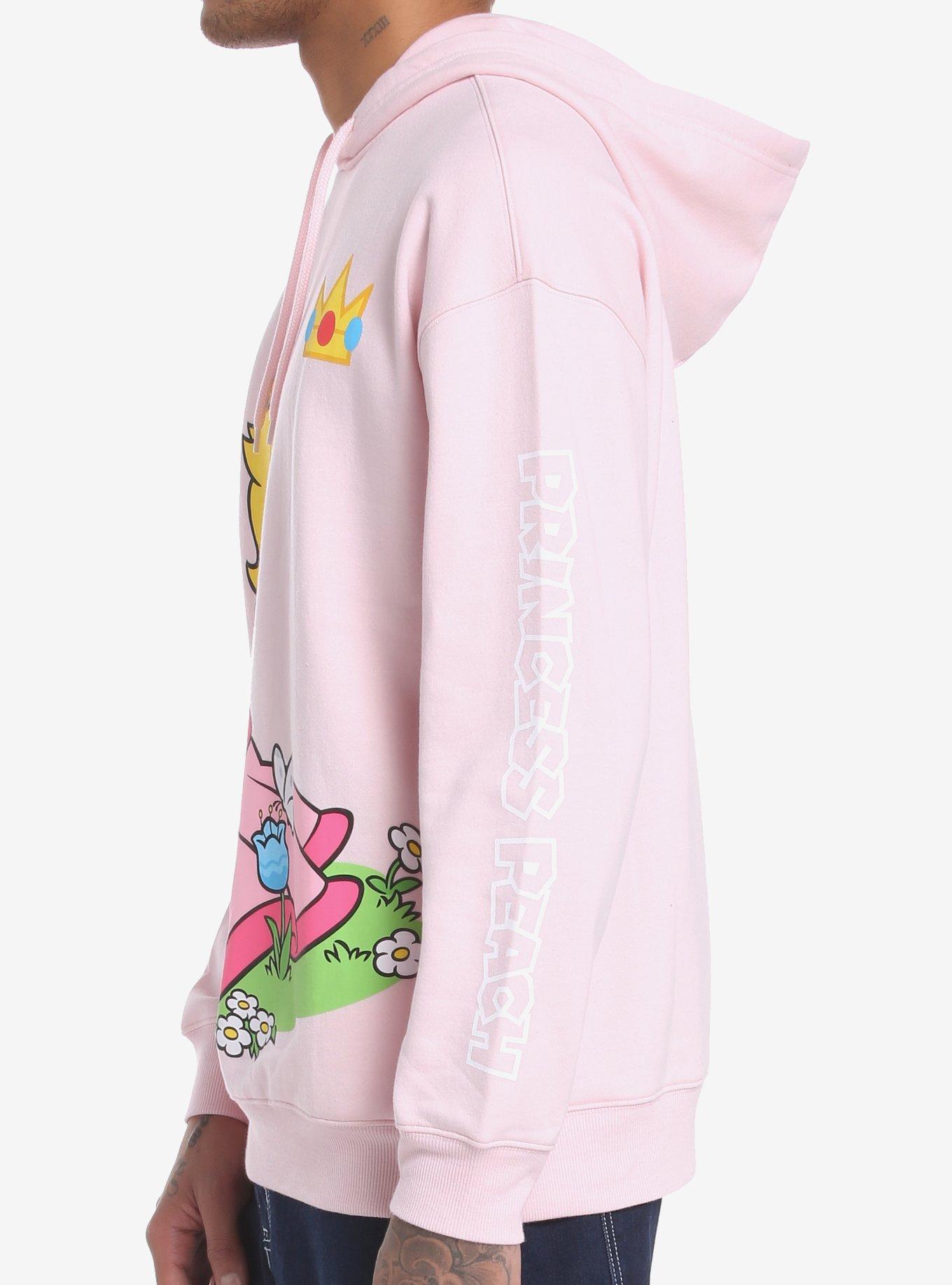 Super Mario Princess Peach Jumbo Print Hoodie, PINK, alternate