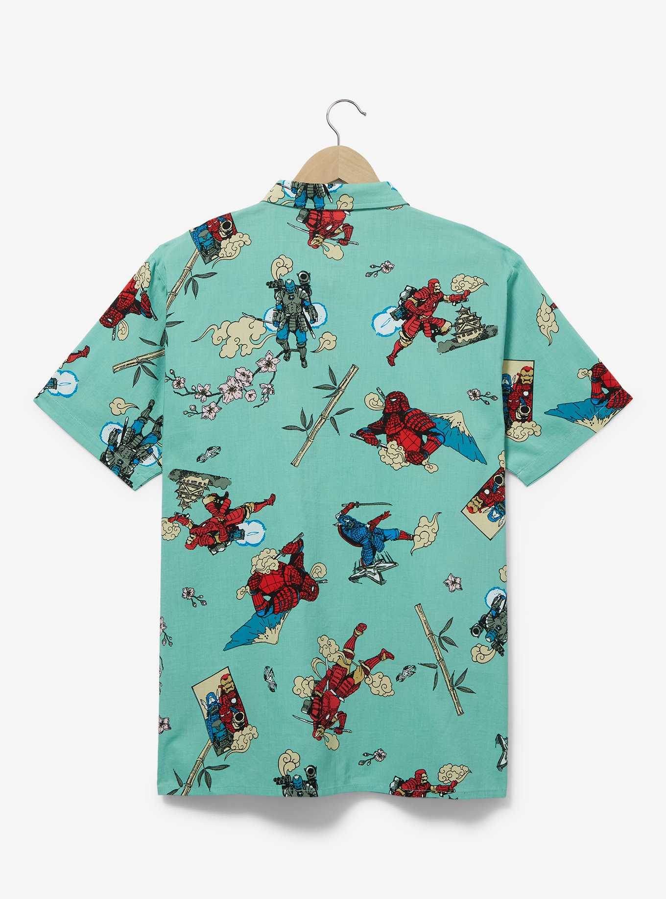 Marvel Super Heroes Samurai Allover Print Woven Button-Up - BoxLunch Exclusive, , hi-res