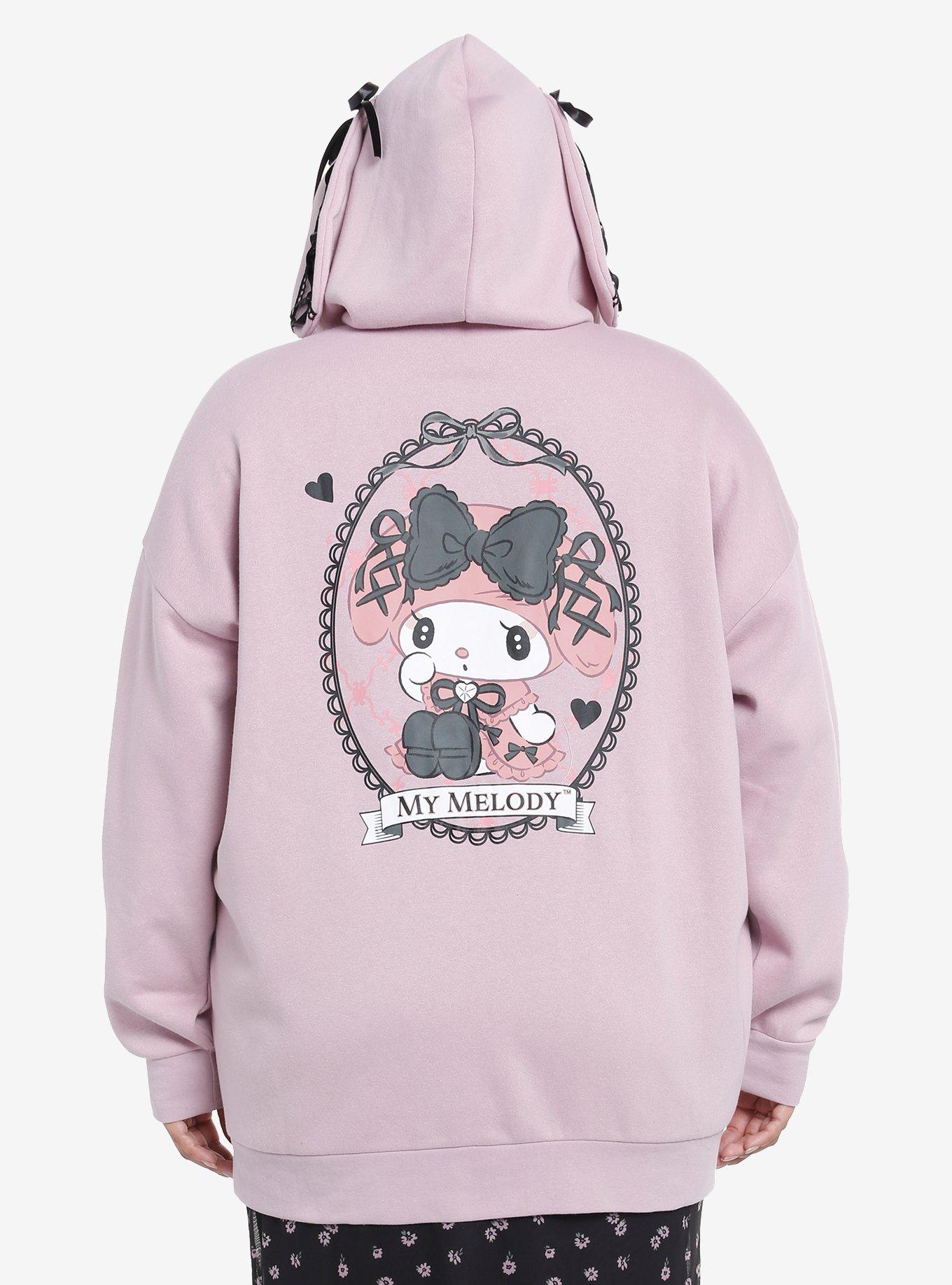 My Melody Lolita Lace 3D Ear Girls Hoodie Plus Size, MULTI, alternate