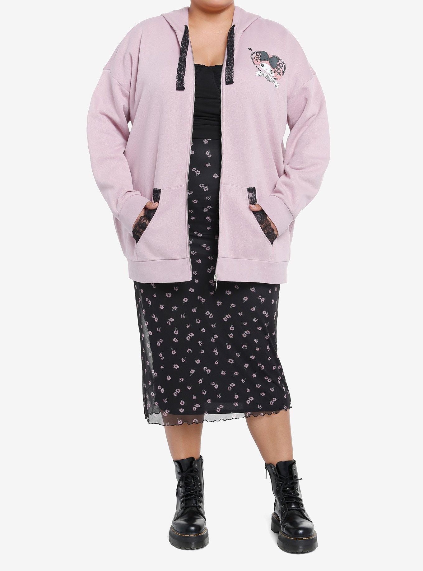 My Melody Lolita Lace 3D Ear Girls Hoodie Plus Size, MULTI, alternate