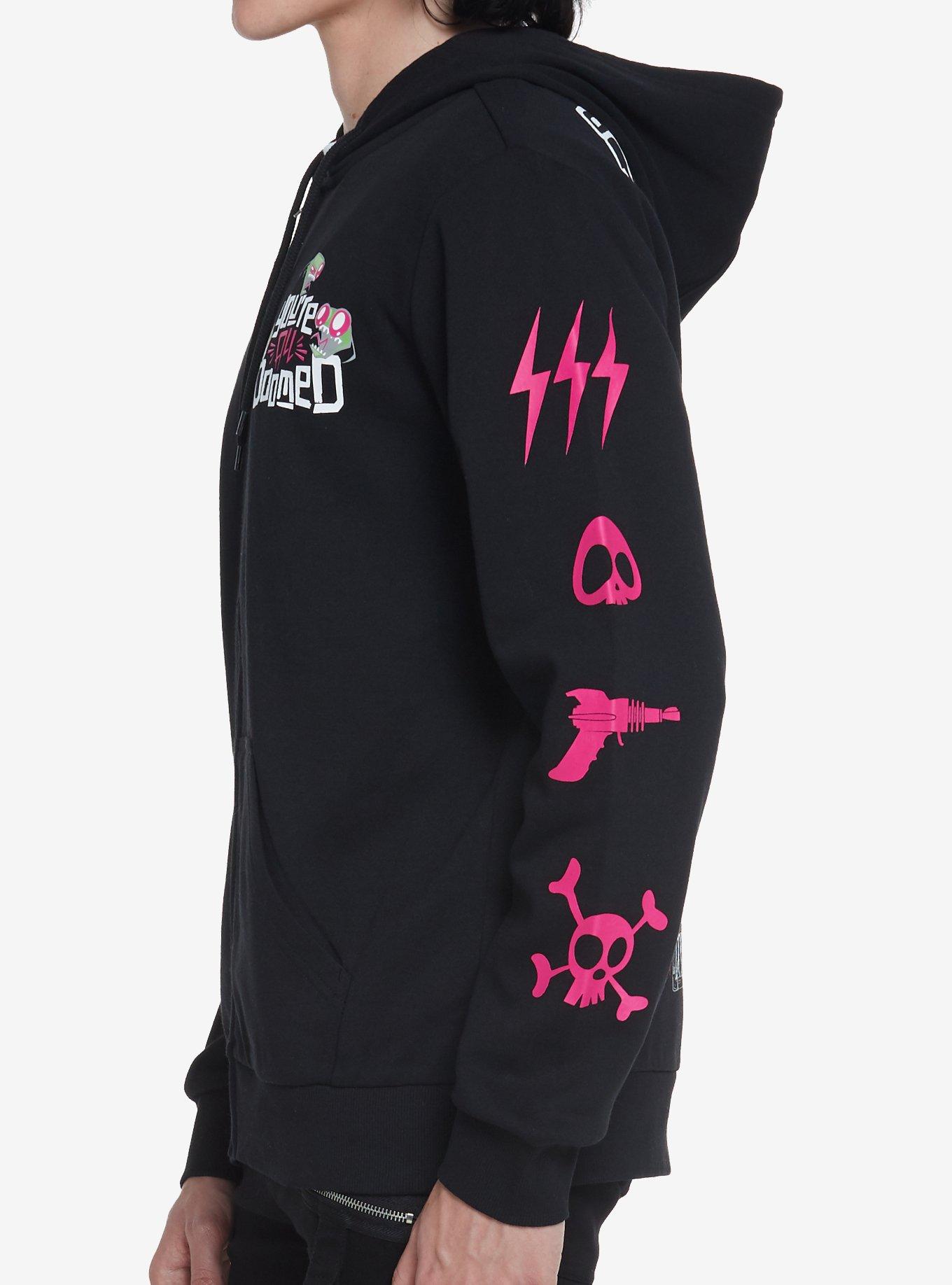 Invader Zim Doom Collage Hoodie, BLACK, alternate