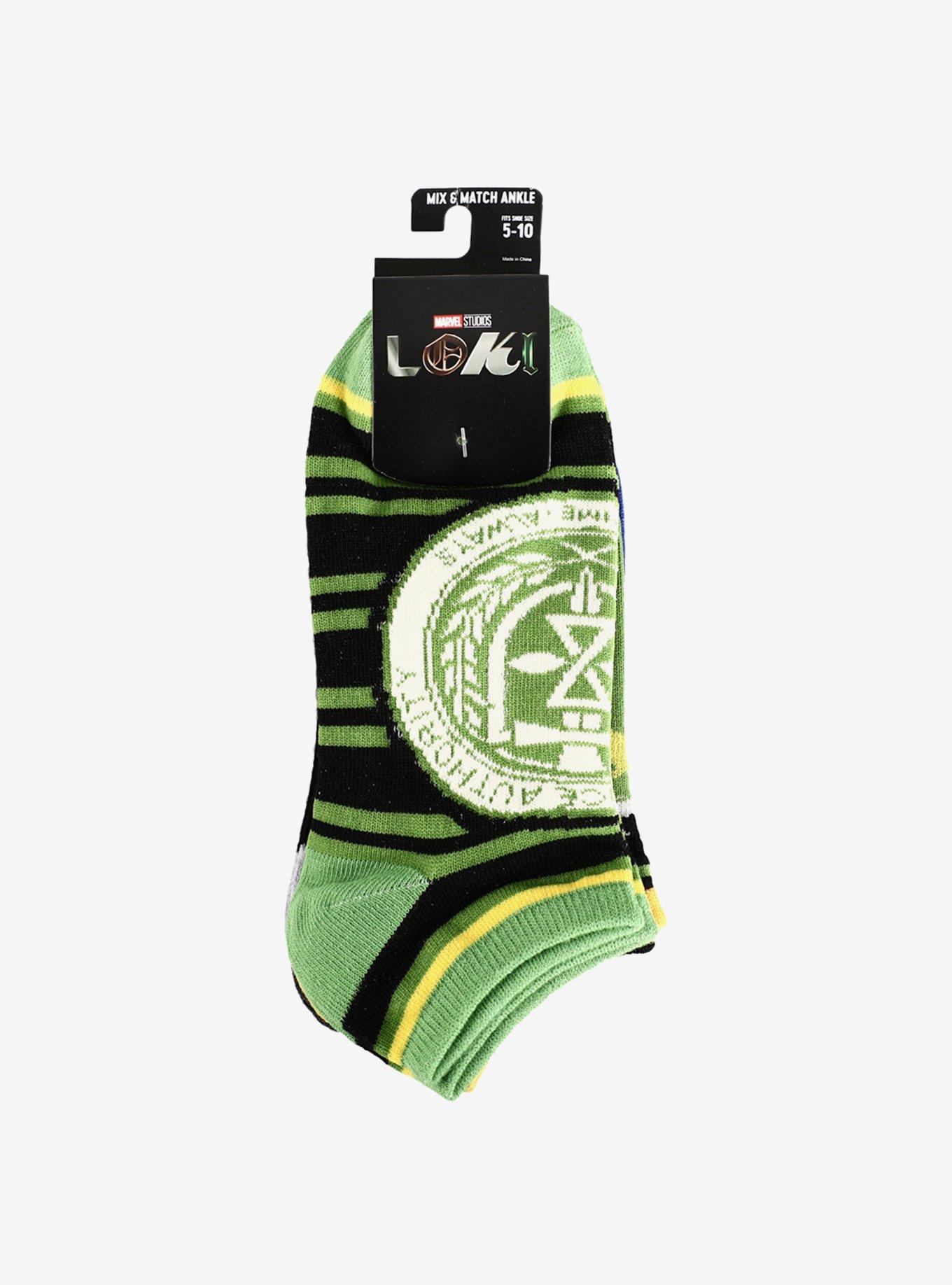 Marvel Loki Symbols Ankle Socks 5 Pair, , alternate