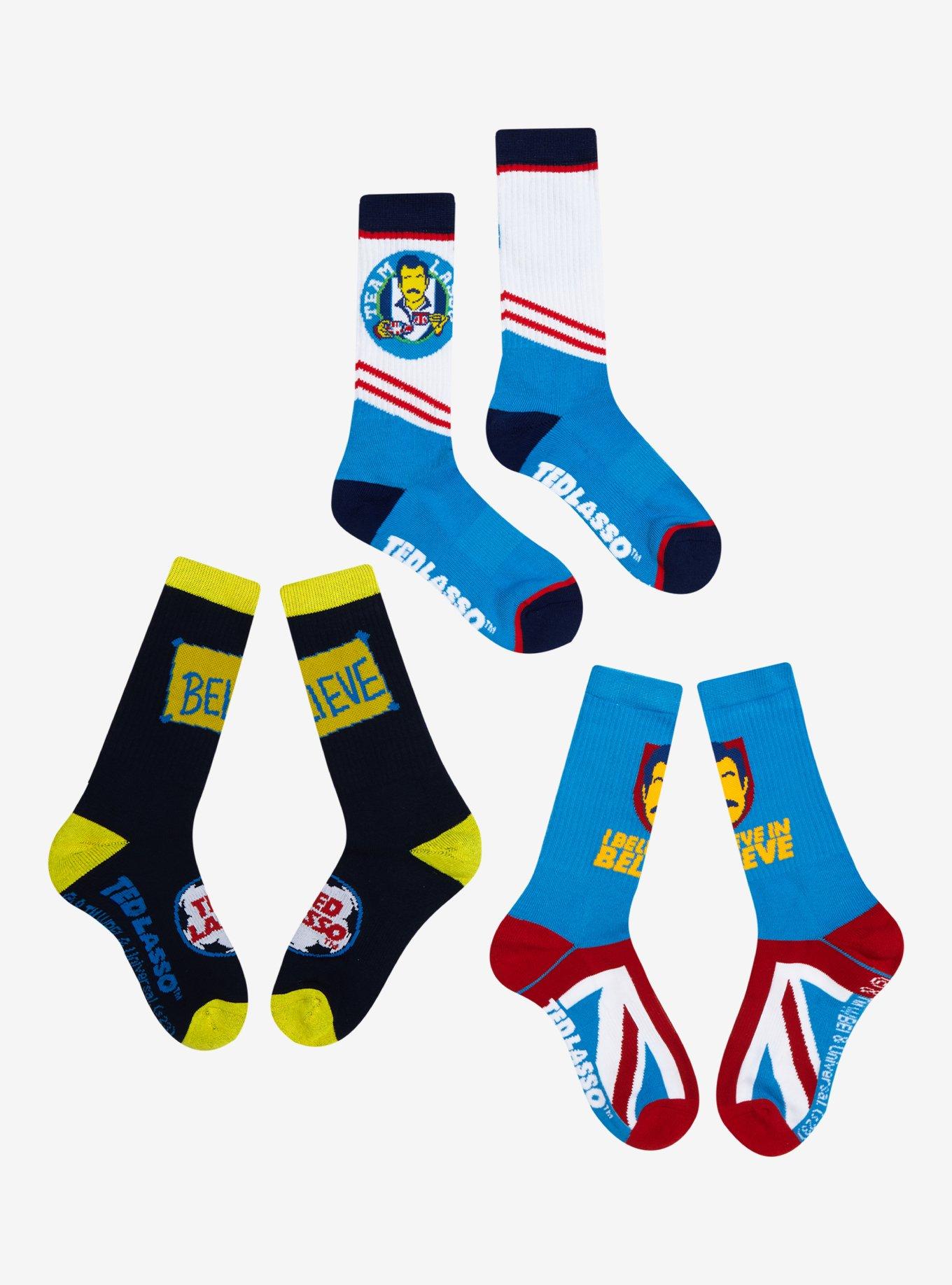 Ted Lasso Believe Crew Socks 3 Pair, , hi-res