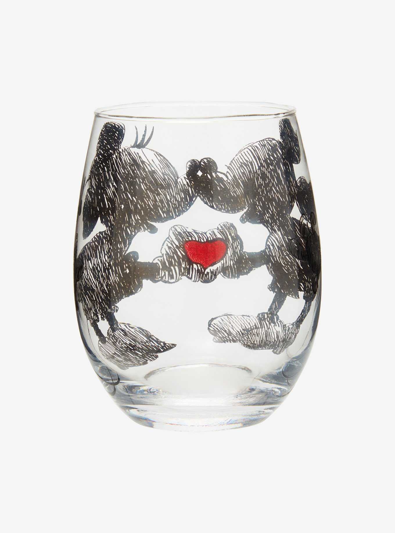 Disney Mickey Mouse & Minnie Mouse Heart Stemless Glass, , hi-res