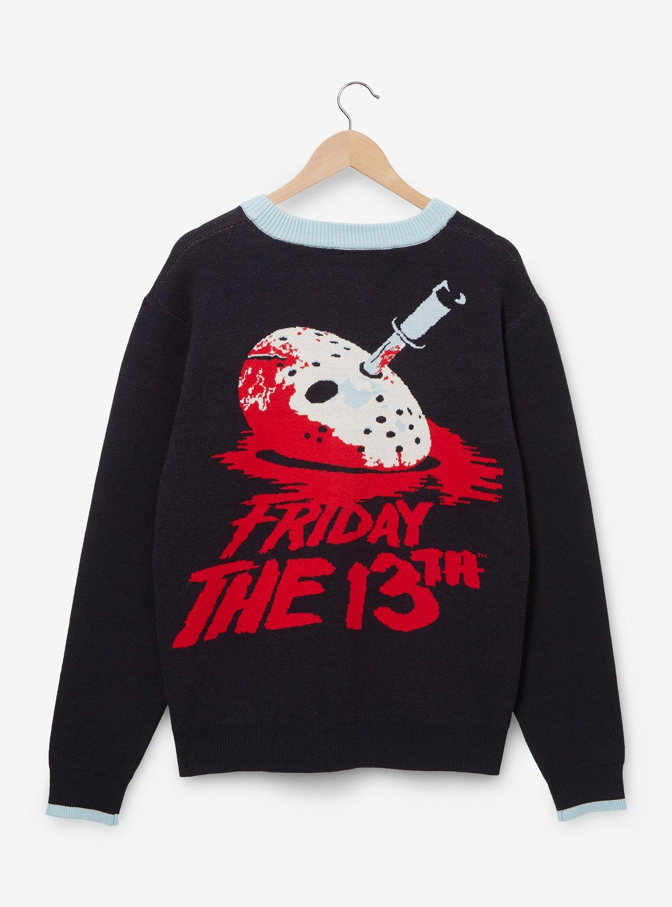 Cakeworthy Friday the 13th Jason Voorhees Mask Cardigan - BoxLunch Exclusive, NAVY, alternate