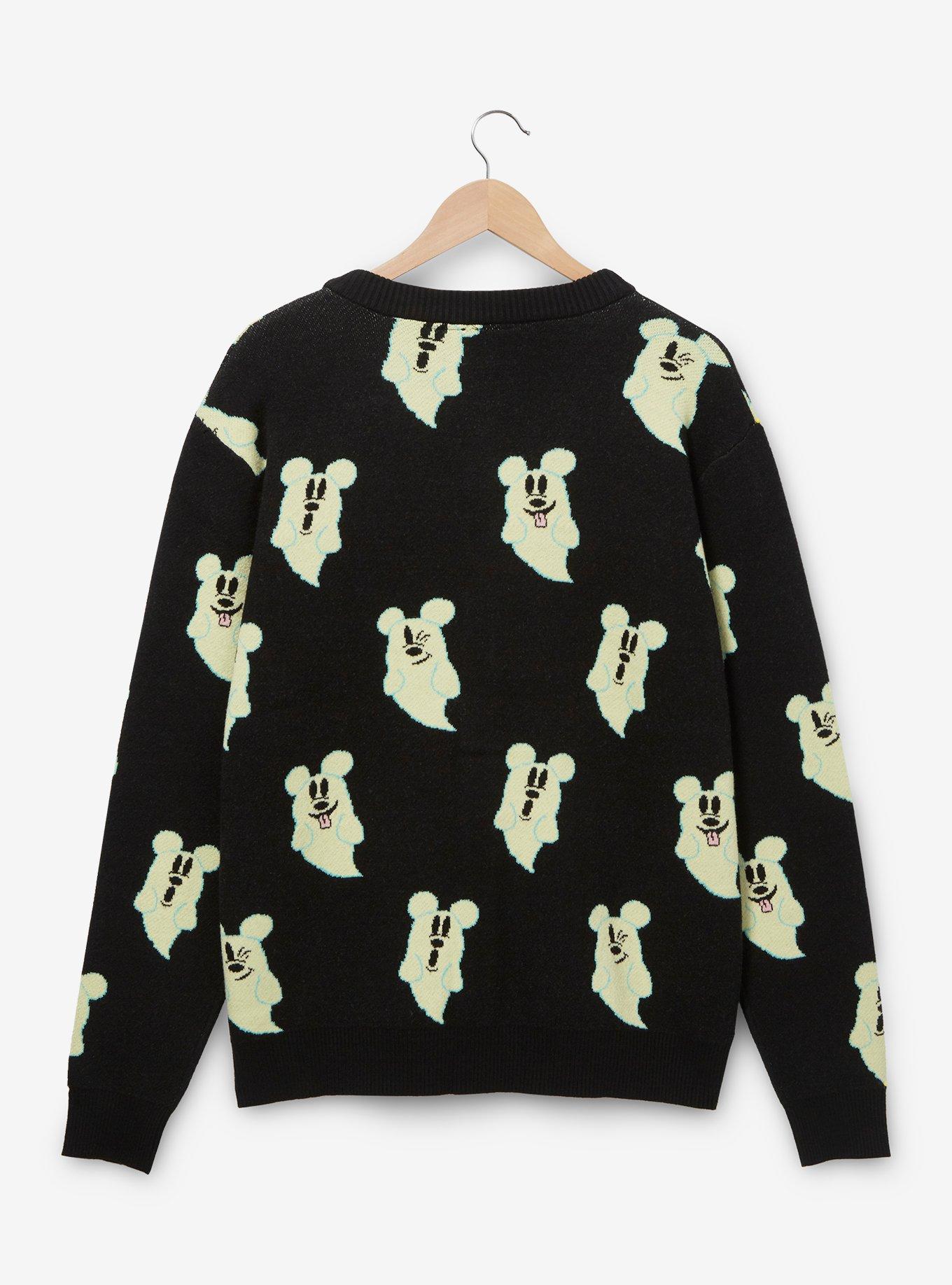Cakeworthy Disney Mickey Mouse Ghost Allover Print Cardigan - BoxLunch Exclusive, BLACK, alternate