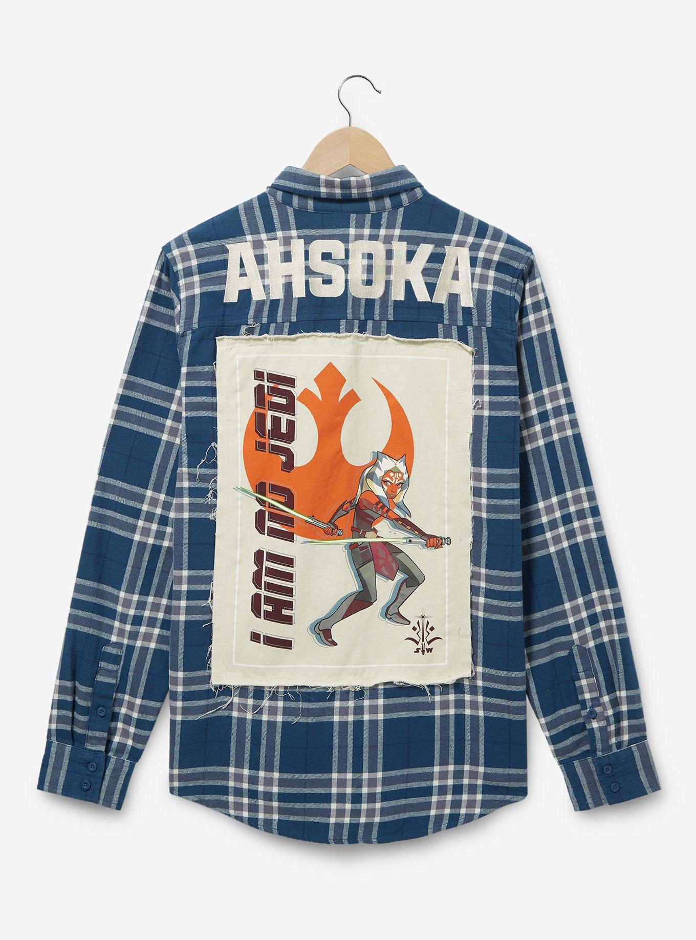 Star Wars Ahsoka Tano Portrait Flannel - BoxLunch Exclusive, LIGHT BLUE, alternate