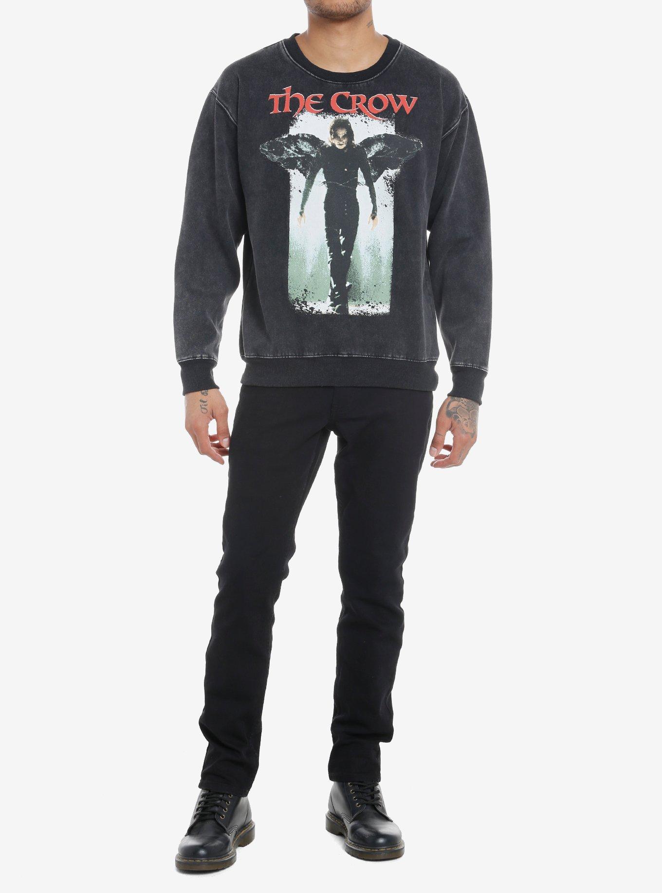 The Crow Portrait Mineral Wash Sweatshirt, CHARCOAL, alternate