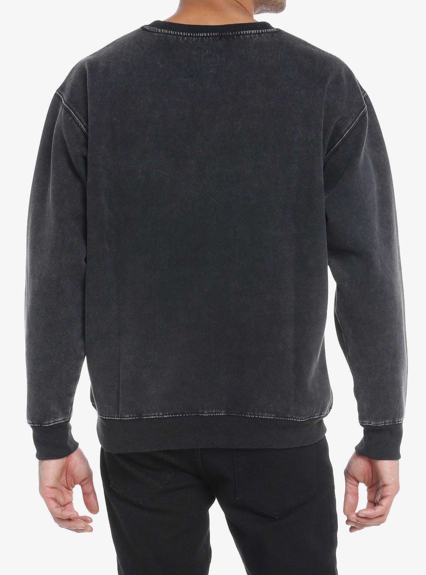 The Crow Portrait Mineral Wash Sweatshirt, CHARCOAL, alternate
