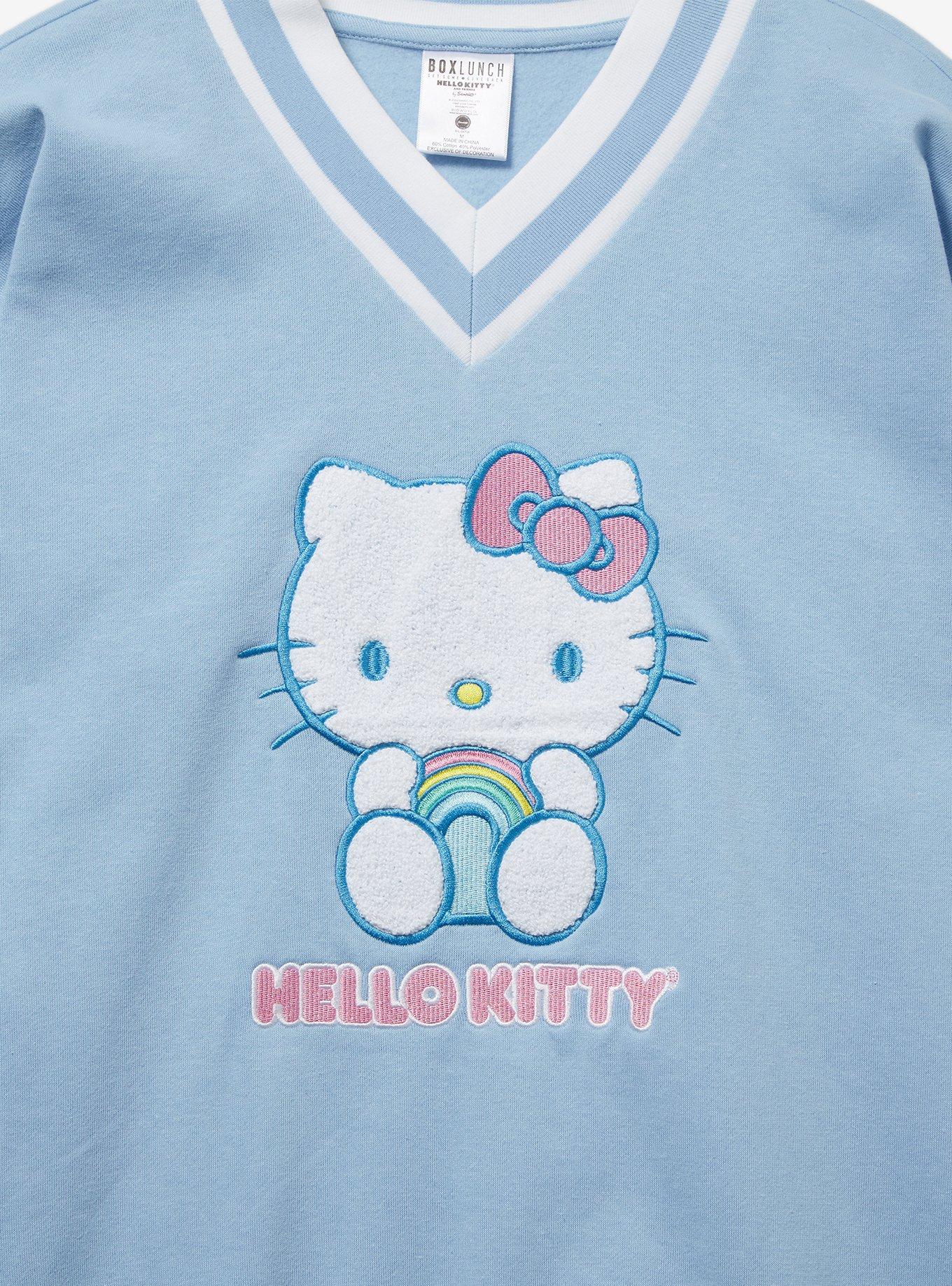 Sanrio Hello Kitty Rainbow Women's Crewneck - BoxLunch Exclusive, LIGHT BLUE, alternate