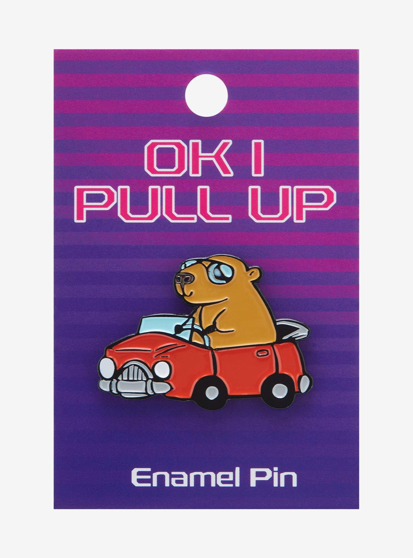 Capybara Car Enamel Pin, , alternate