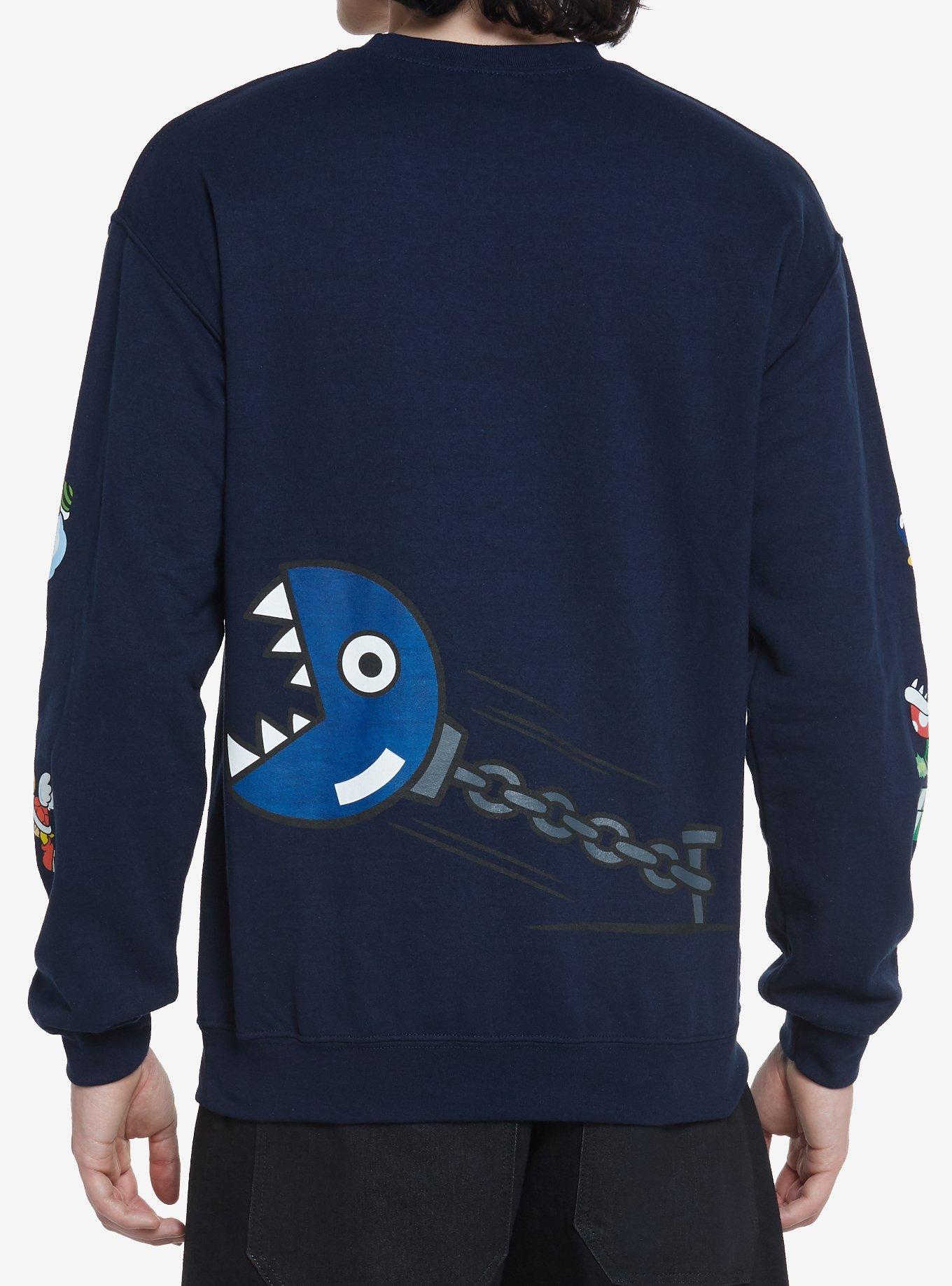 Super Mario Icons & Characters Navy Sweatshirt, NAVY, alternate